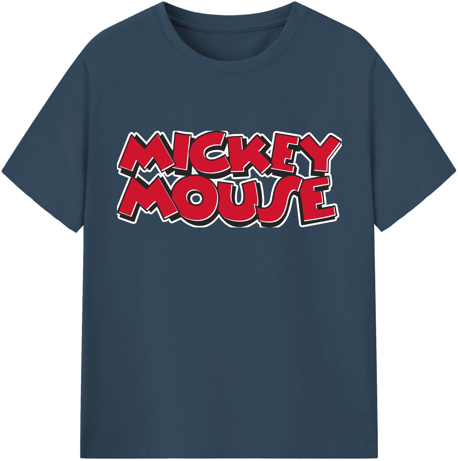 （画像用） ミッキーマウス Mickey Mouse レディースカジュアルプリントTシャツ（綿100％）