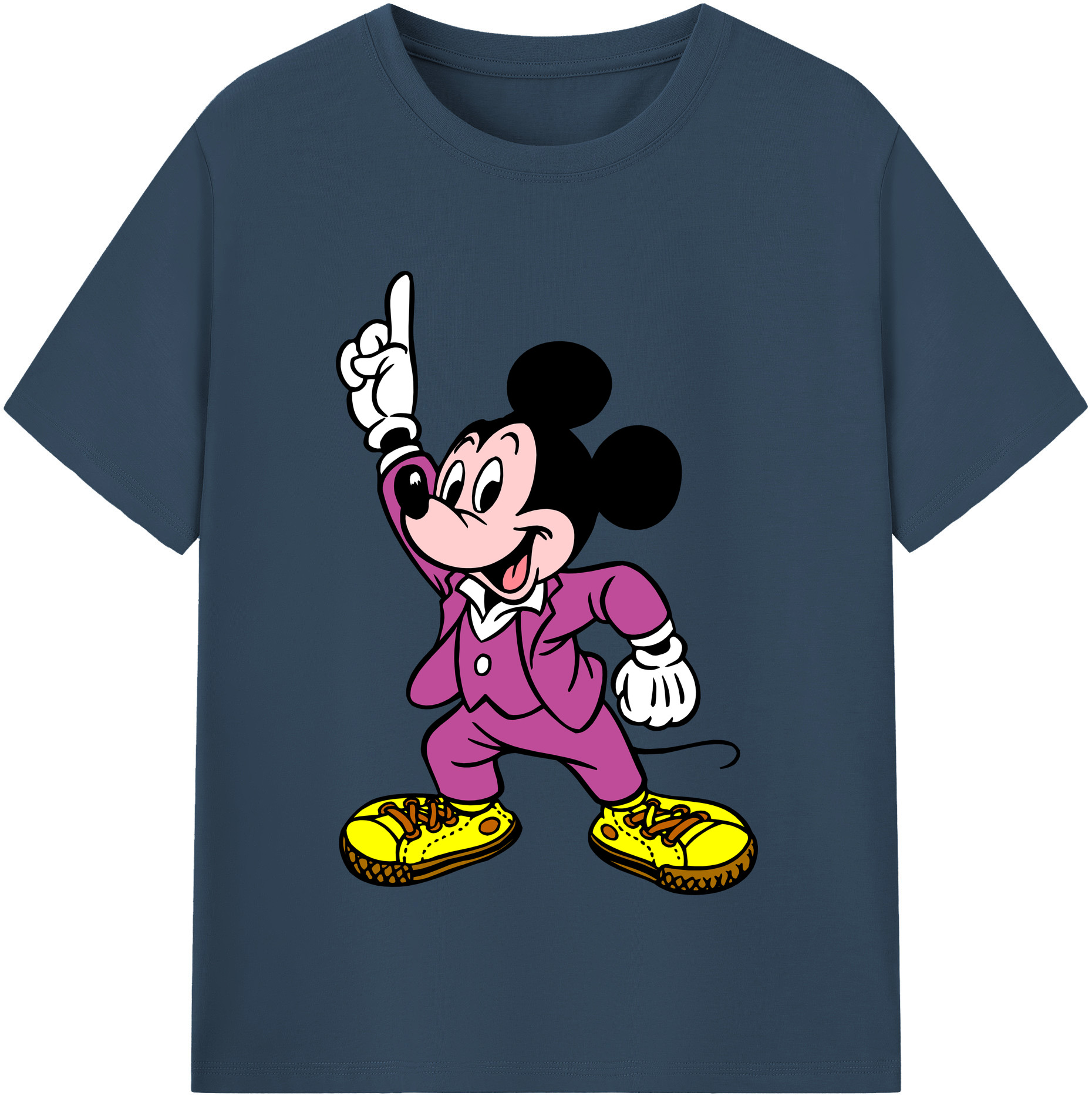 （画像用） ミッキーマウス Mickey Mouse レディースカジュアルプリントTシャツ（綿100％）
