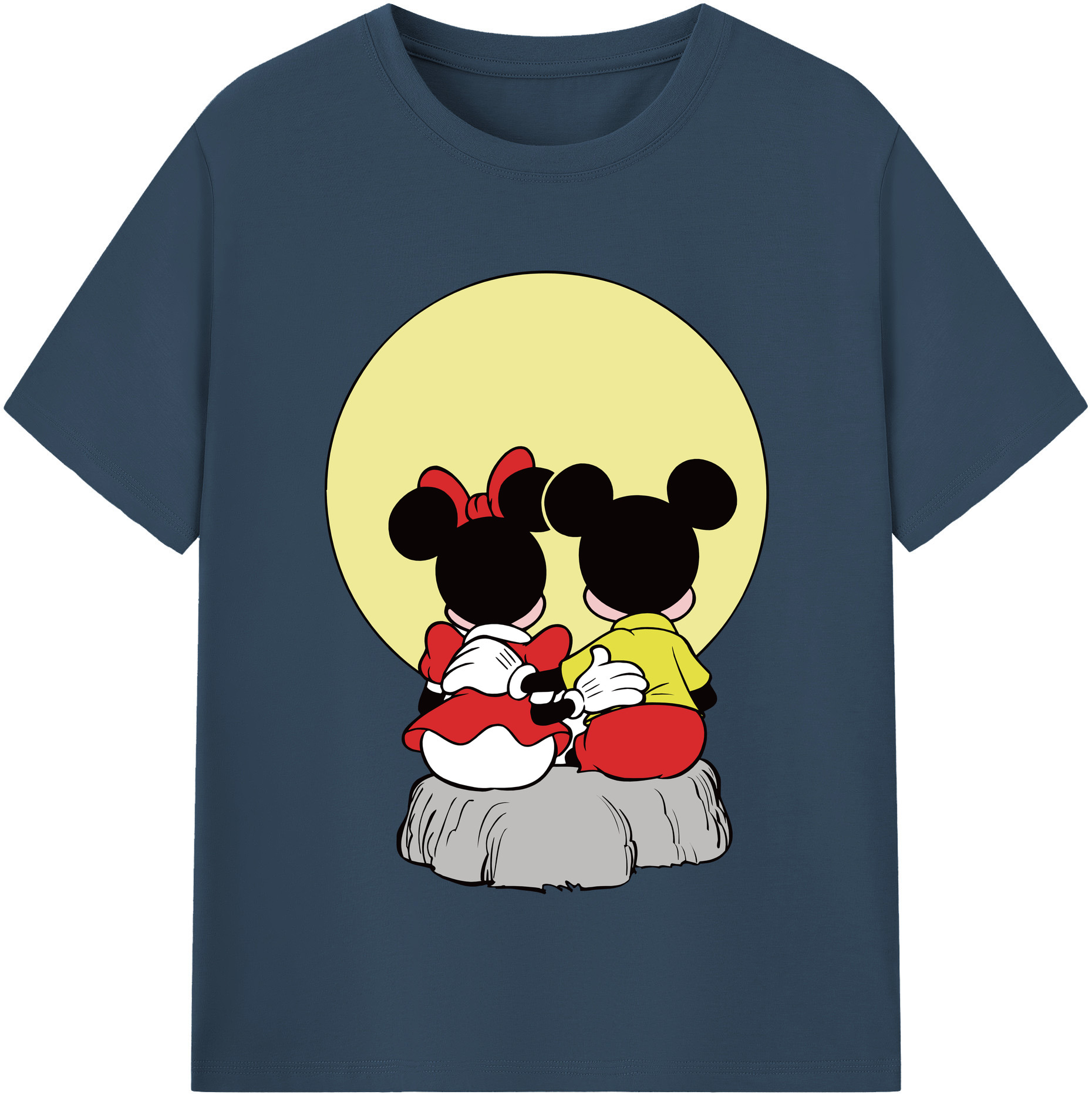 （画像用） ミッキーマウス Mickey Mouse レディースカジュアルプリントTシャツ（綿100％）
