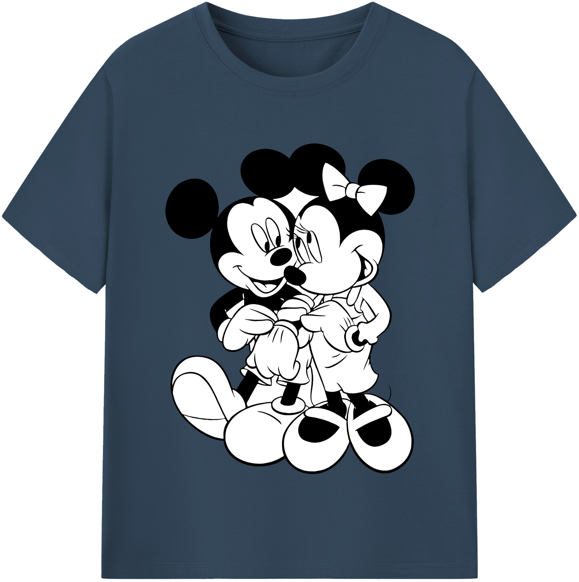 （画像用） ミッキーマウス Mickey Mouse レディースカジュアルプリントTシャツ（綿100％）