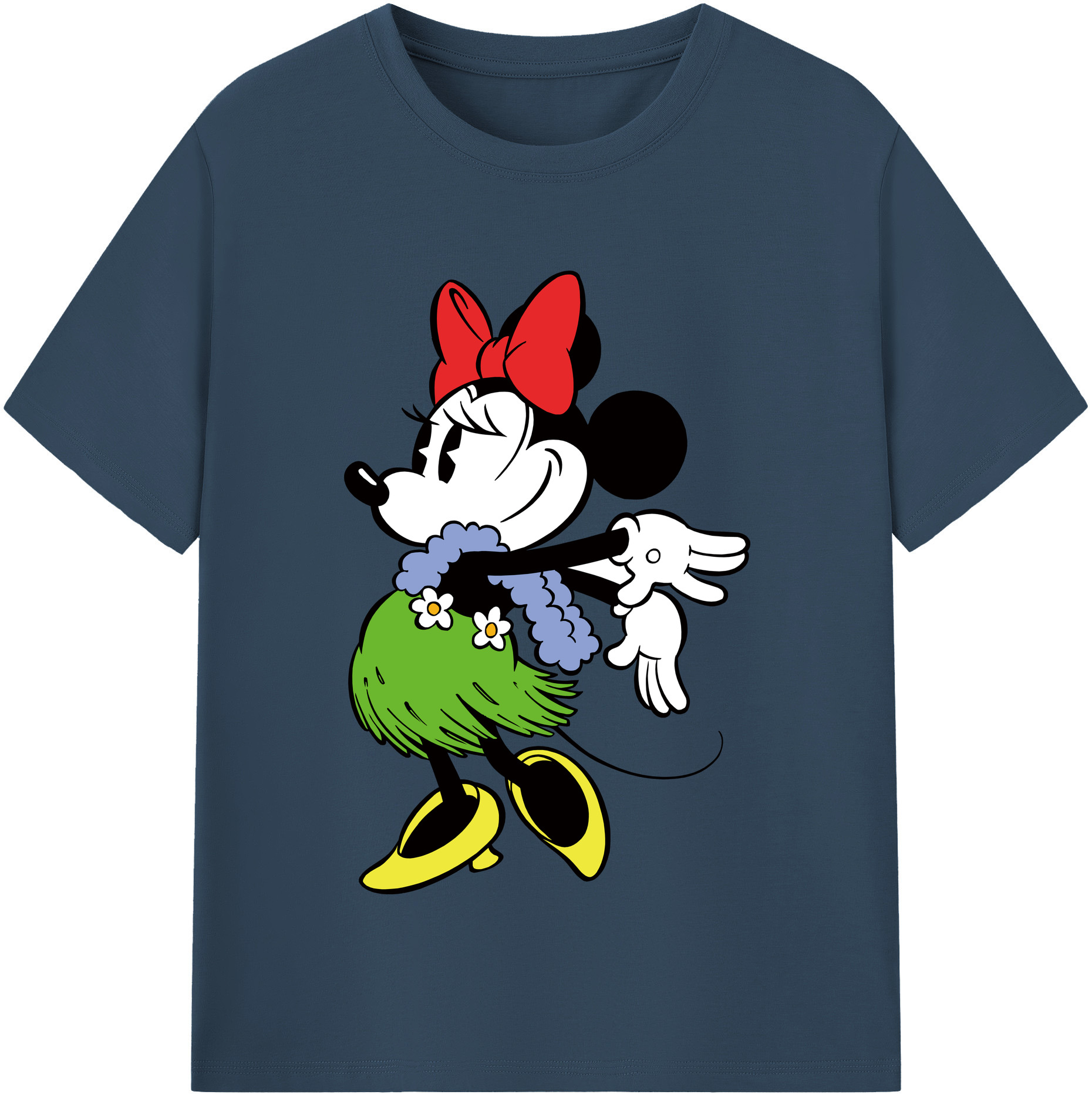 （画像用） ミッキーマウス Mickey Mouse レディースカジュアルプリントTシャツ（綿100％）
