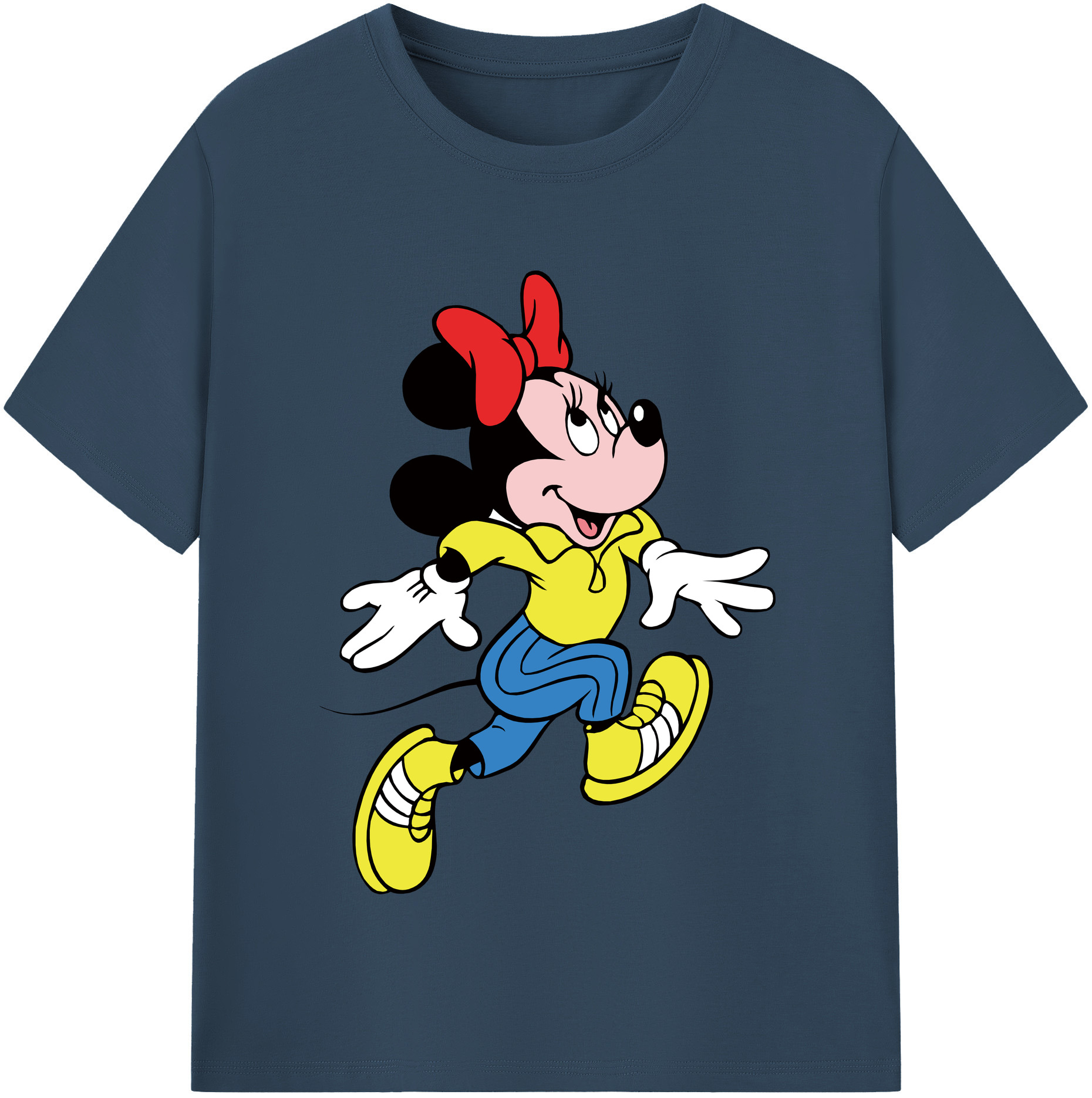 （画像用） ミッキーマウス Mickey Mouse レディースカジュアルプリントTシャツ（綿100％）