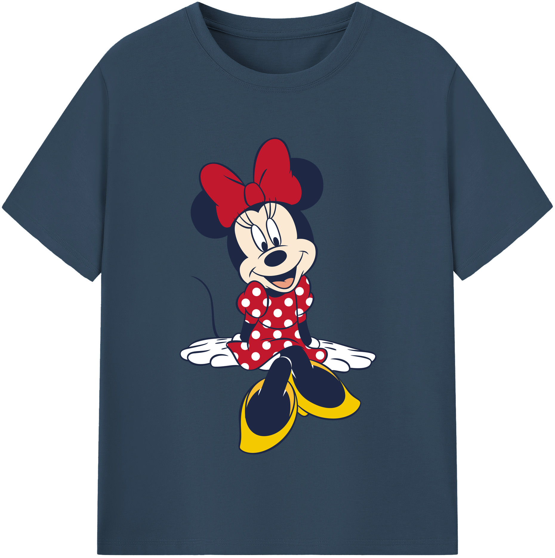 （画像用） ミッキーマウス Mickey Mouse レディースカジュアルプリントTシャツ（綿100％）