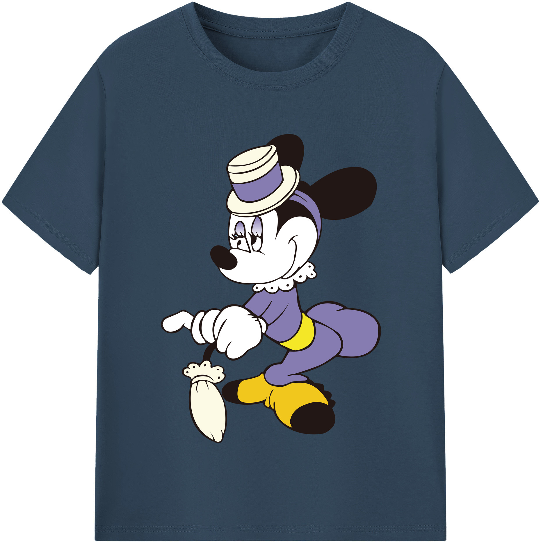 （画像用） ミッキーマウス Mickey Mouse レディースカジュアルプリントTシャツ（綿100％）