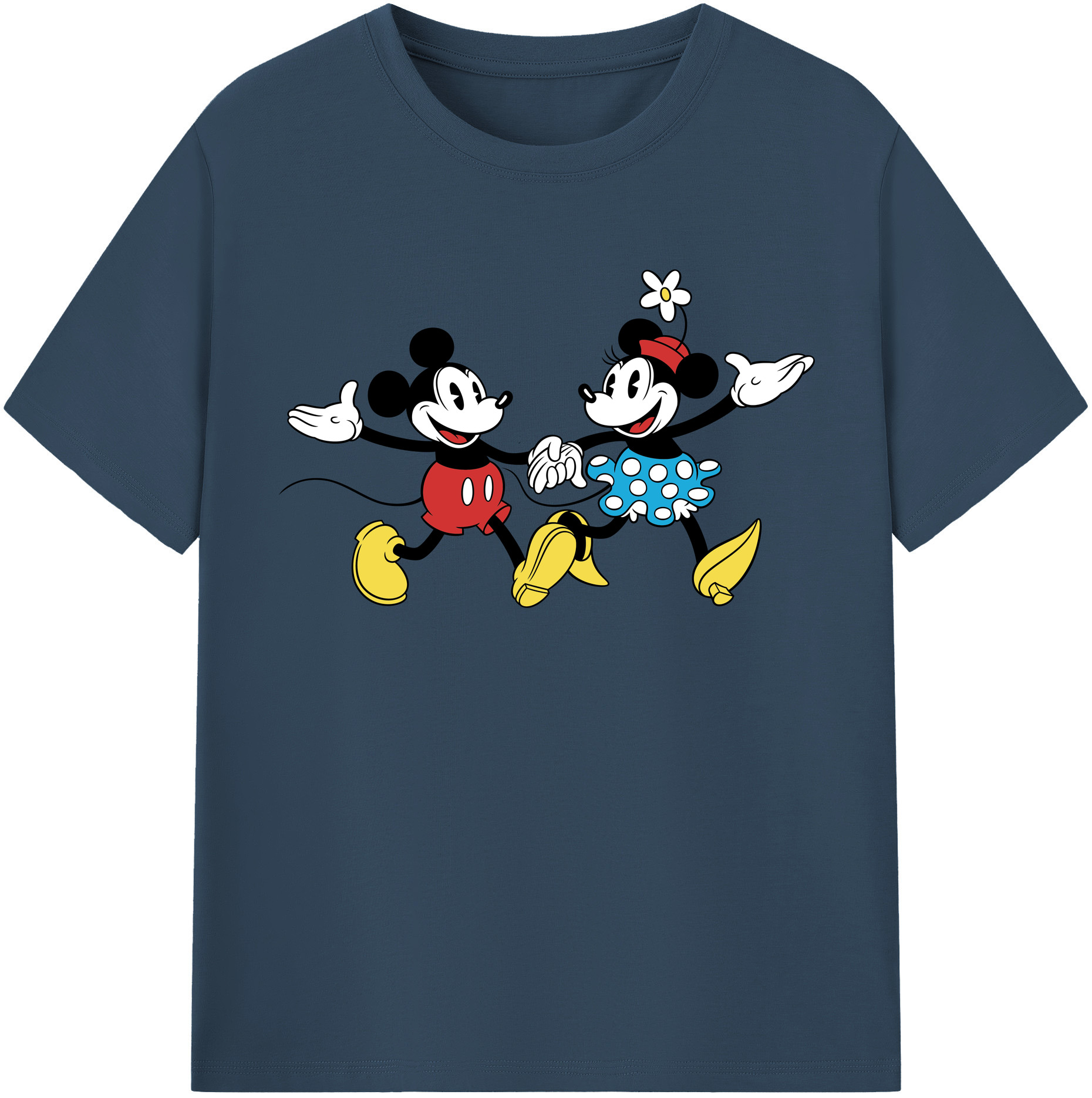 （画像用） ミッキーマウス Mickey Mouse レディースカジュアルプリントTシャツ（綿100％）