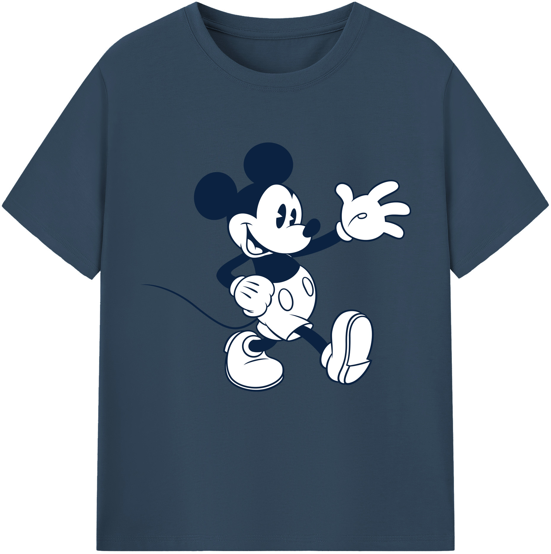 （画像用） ミッキーマウス Mickey Mouse レディースカジュアルプリントTシャツ（綿100％）