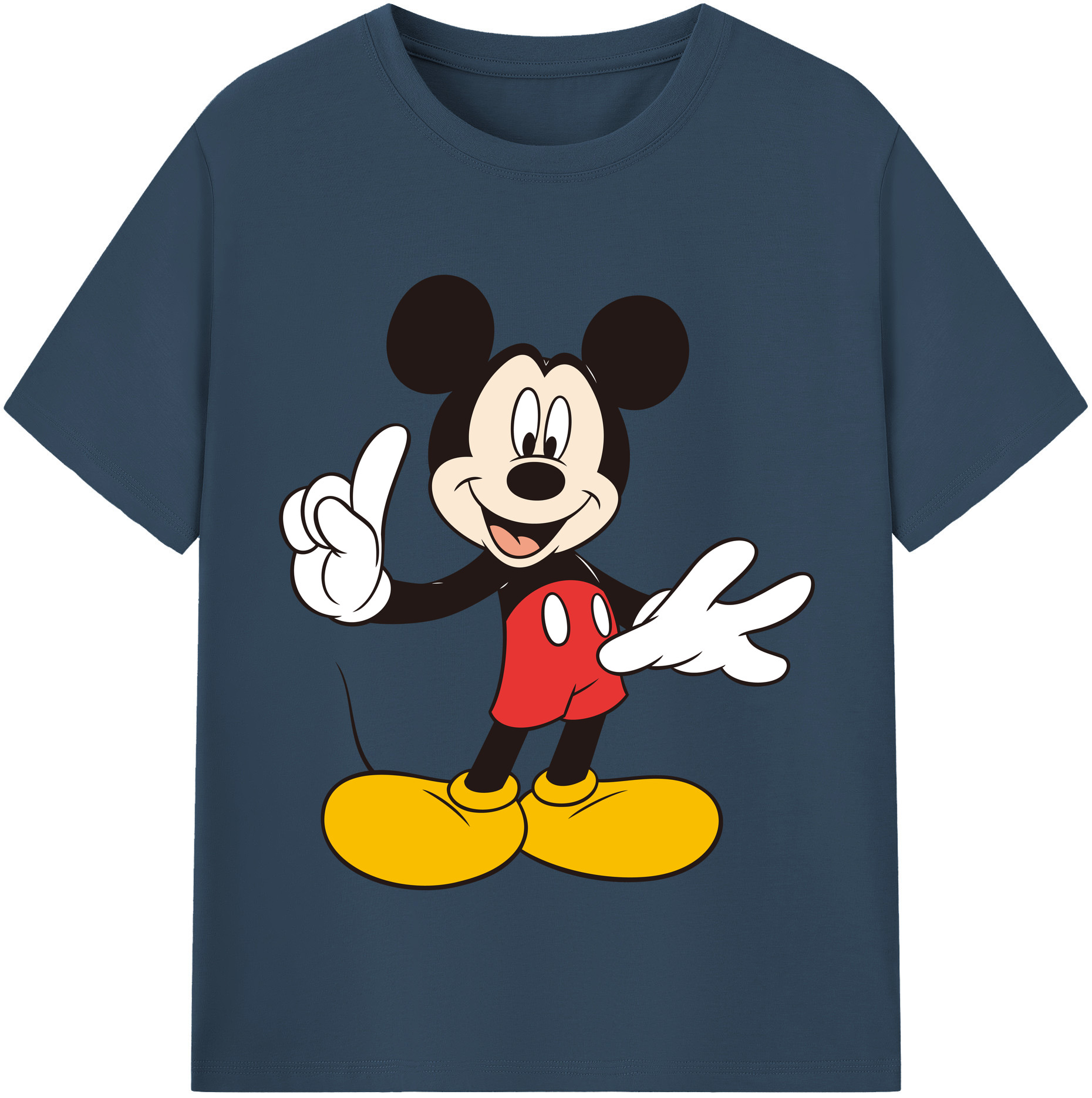 （画像用） ミッキーマウス Mickey Mouse レディースカジュアルプリントTシャツ（綿100％）