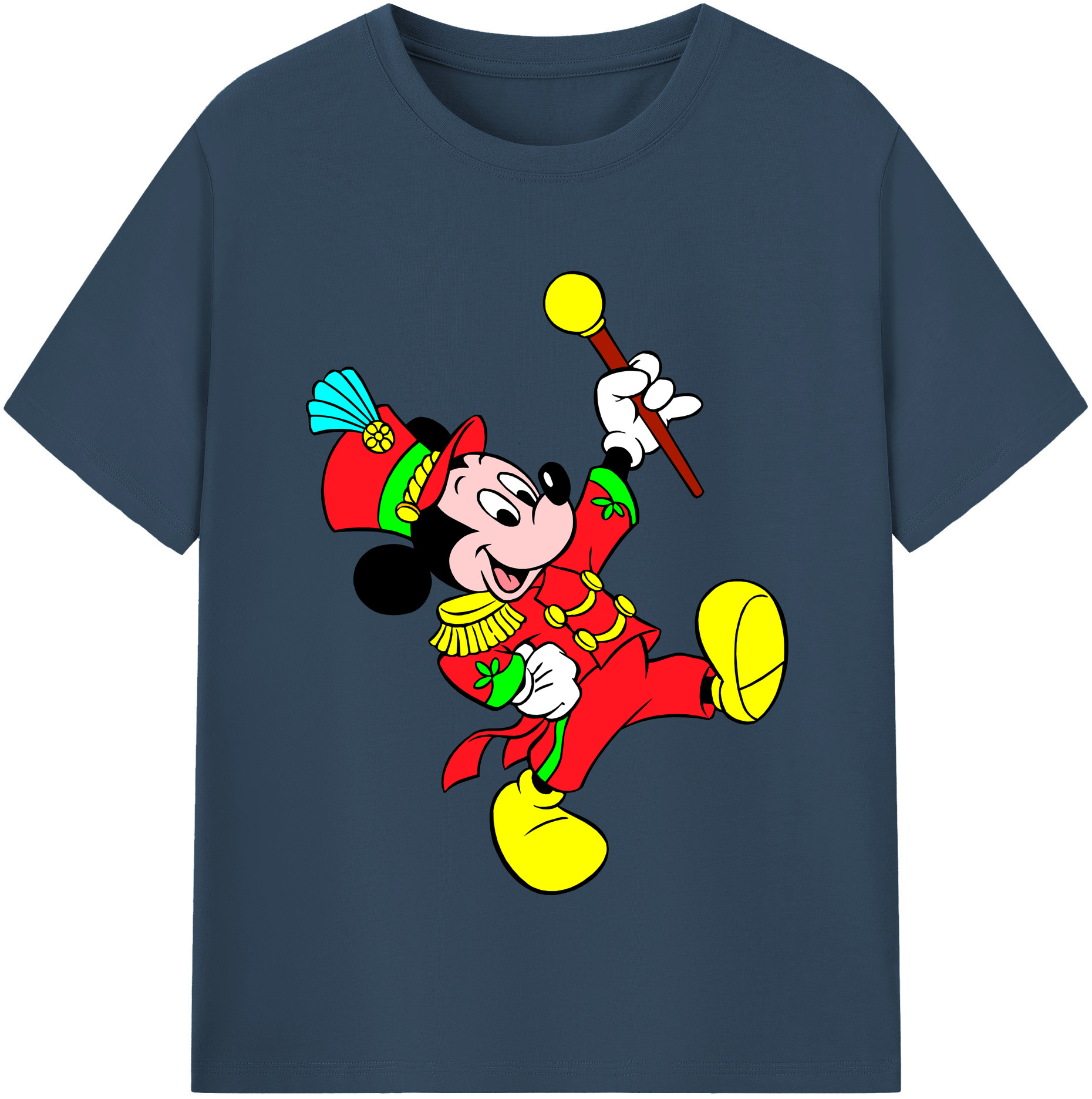 （画像用） ミッキーマウス Mickey Mouse レディースカジュアルプリントTシャツ（綿100％）