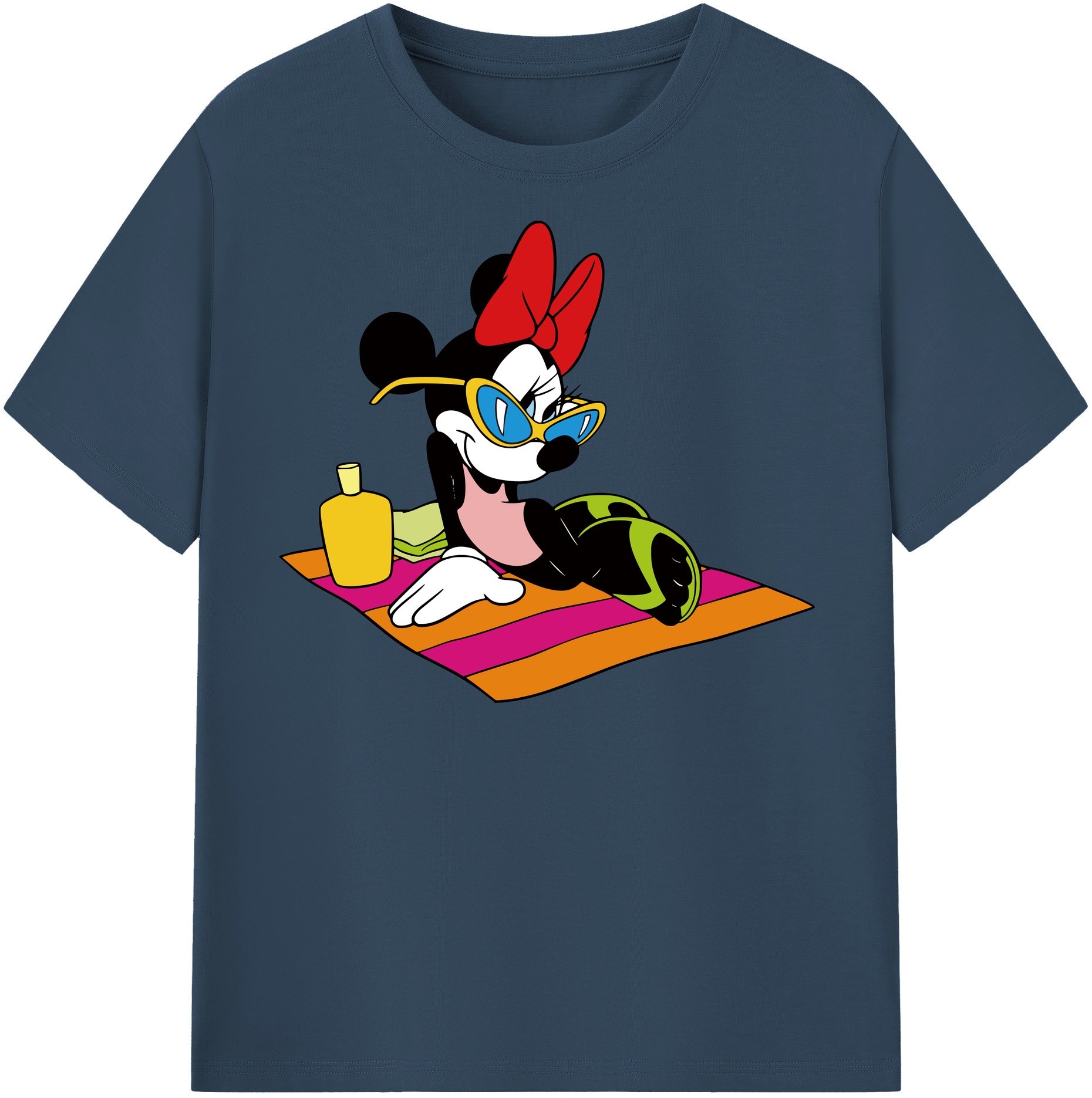 （画像用） ミッキーマウス Mickey Mouse レディースカジュアルプリントTシャツ（綿100％）