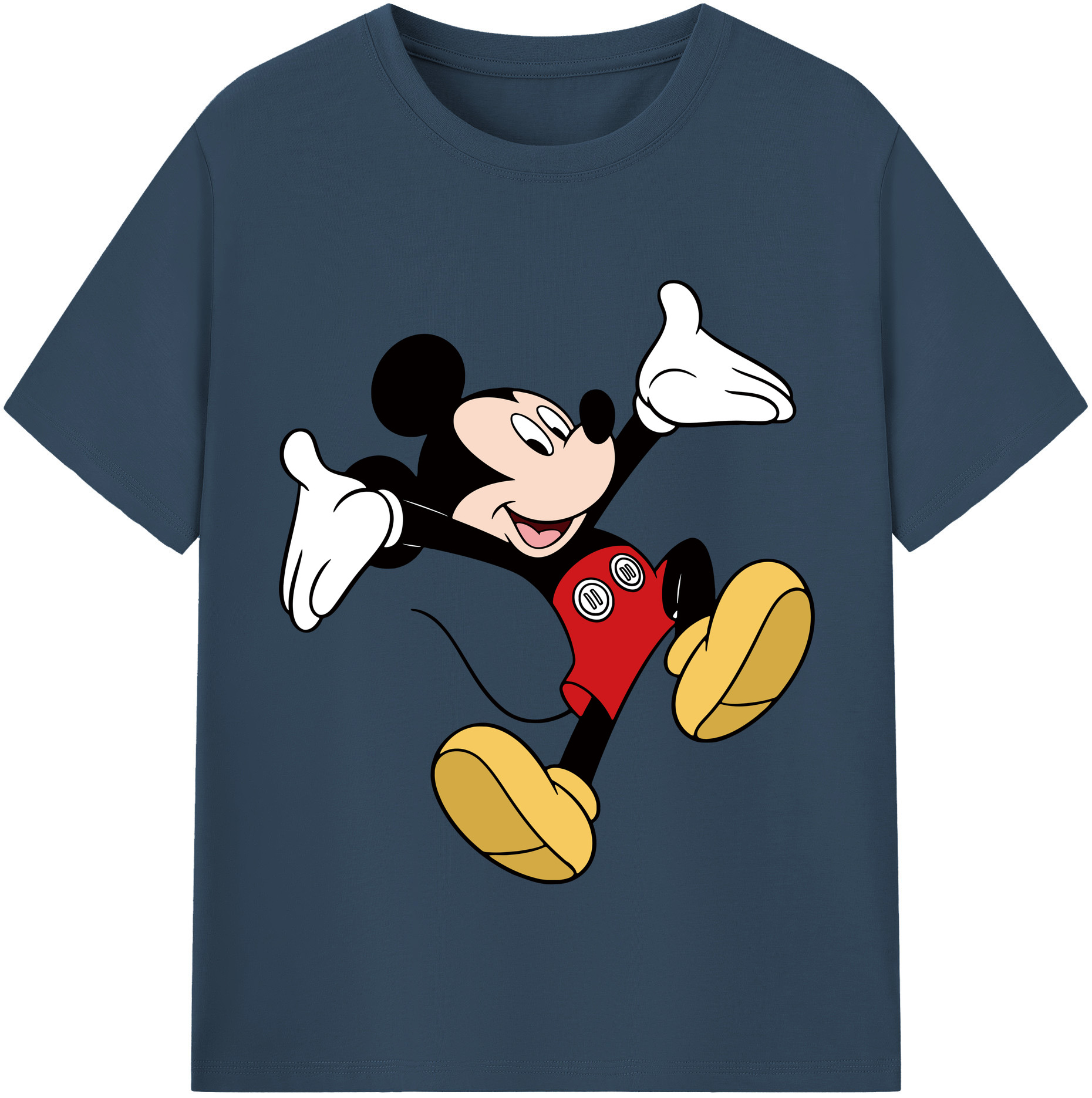 （画像用） ミッキーマウス Mickey Mouse レディースカジュアルプリントTシャツ（綿100％）