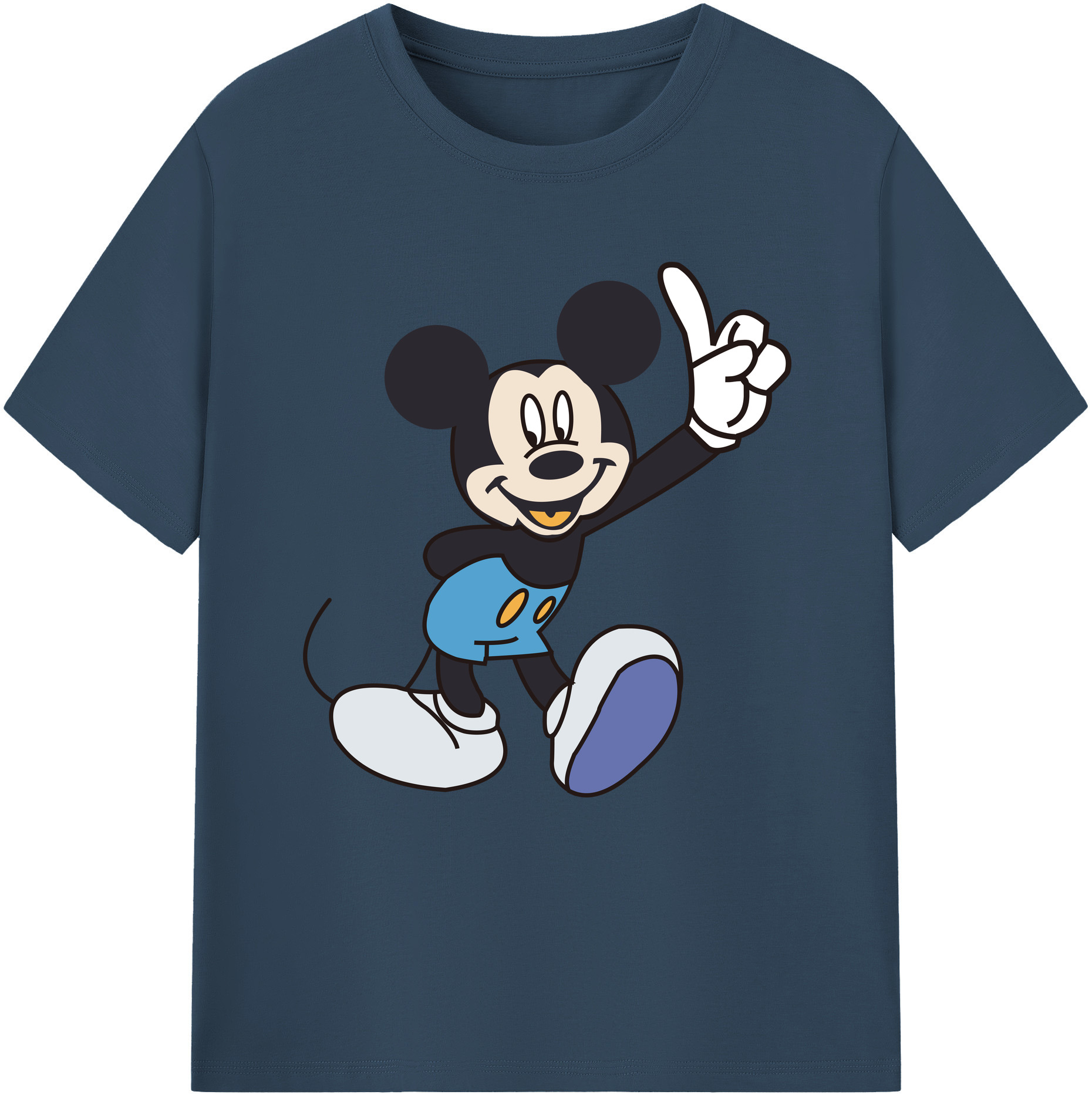 （画像用） ミッキーマウス Mickey Mouse レディースカジュアルプリントTシャツ（綿100％）
