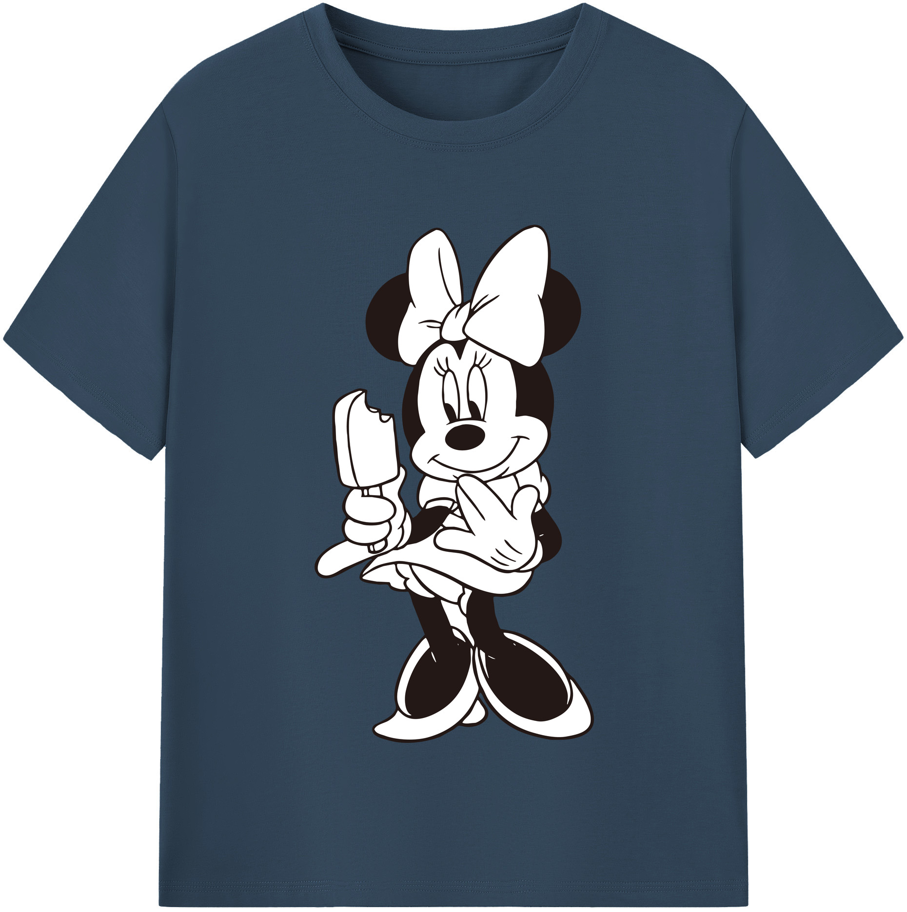 （画像用） ミッキーマウス Mickey Mouse レディースカジュアルプリントTシャツ（綿100％）
