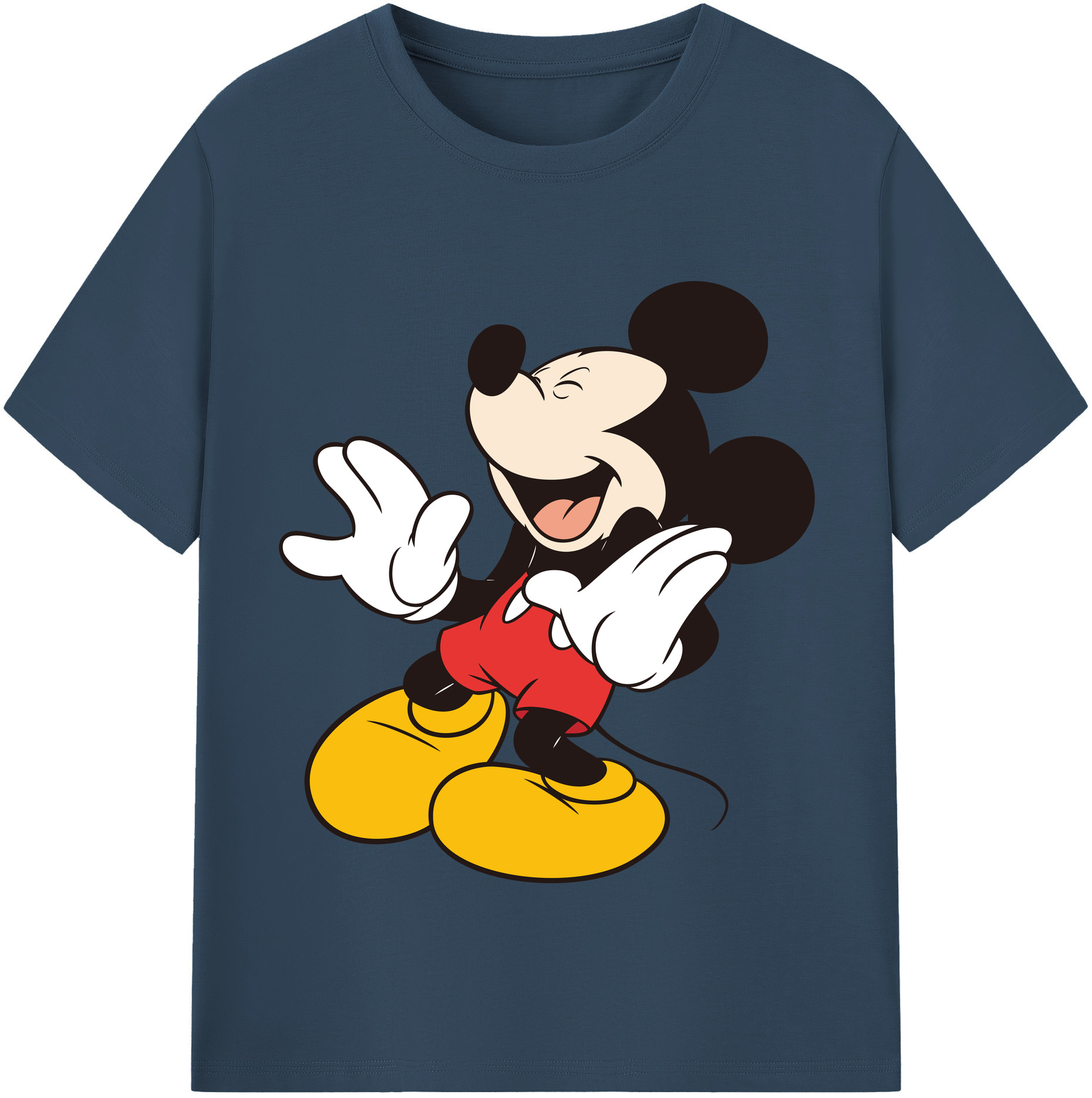 （画像用） ミッキーマウス Mickey Mouse レディースカジュアルプリントTシャツ（綿100％）