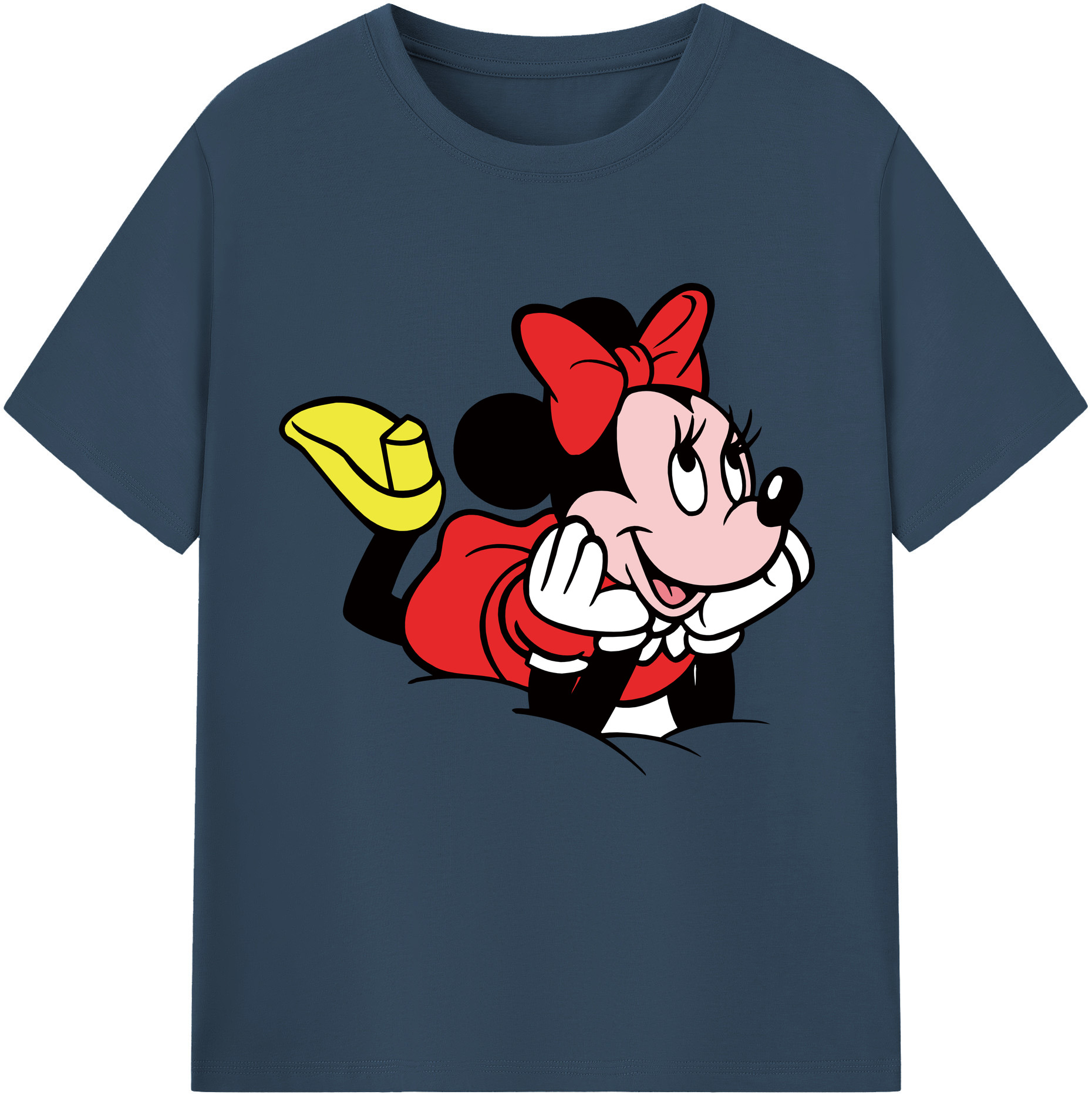 （画像用） ミッキーマウス Mickey Mouse レディースカジュアルプリントTシャツ（綿100％）