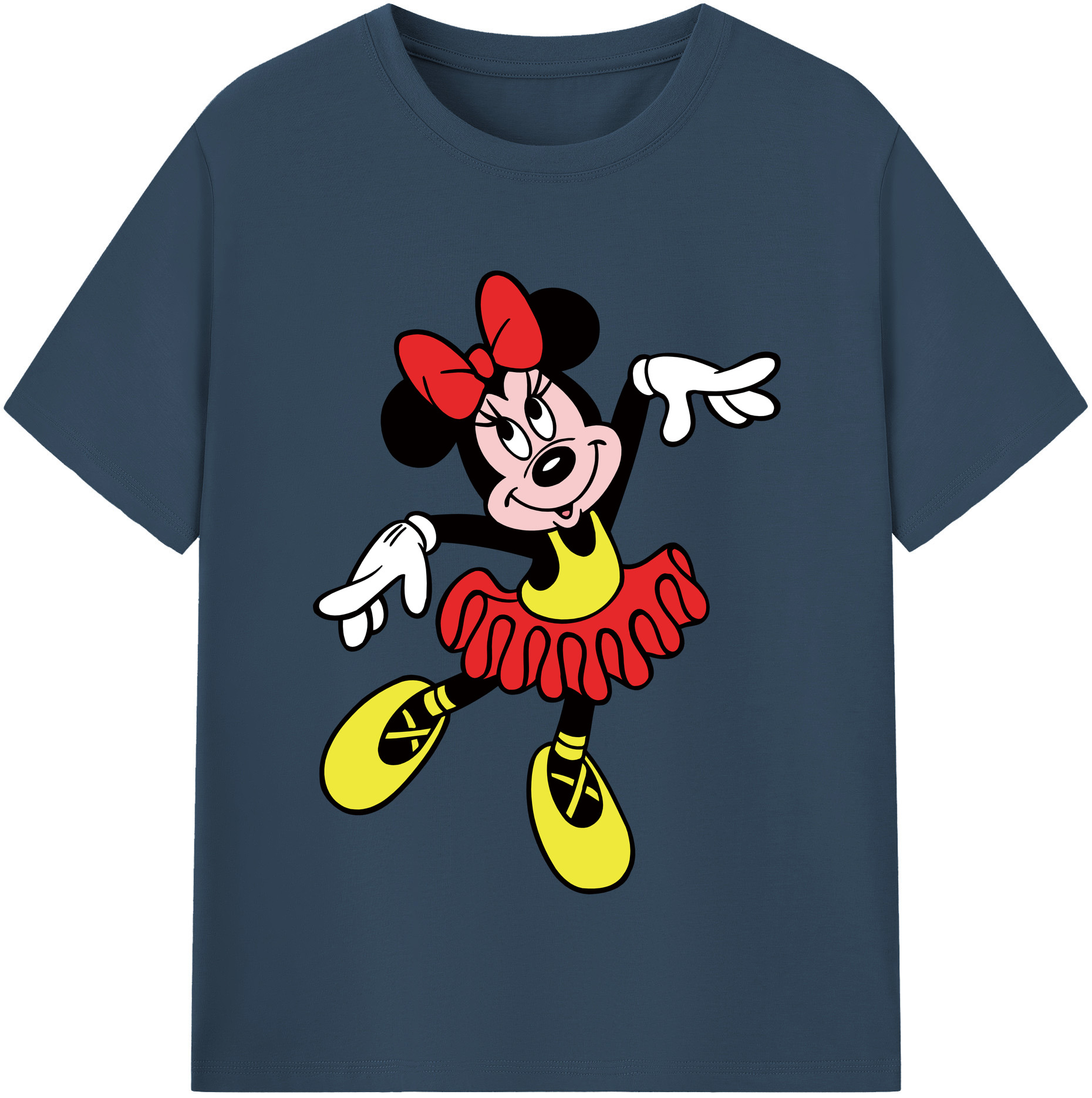 （画像用） ミッキーマウス Mickey Mouse レディースカジュアルプリントTシャツ（綿100％）