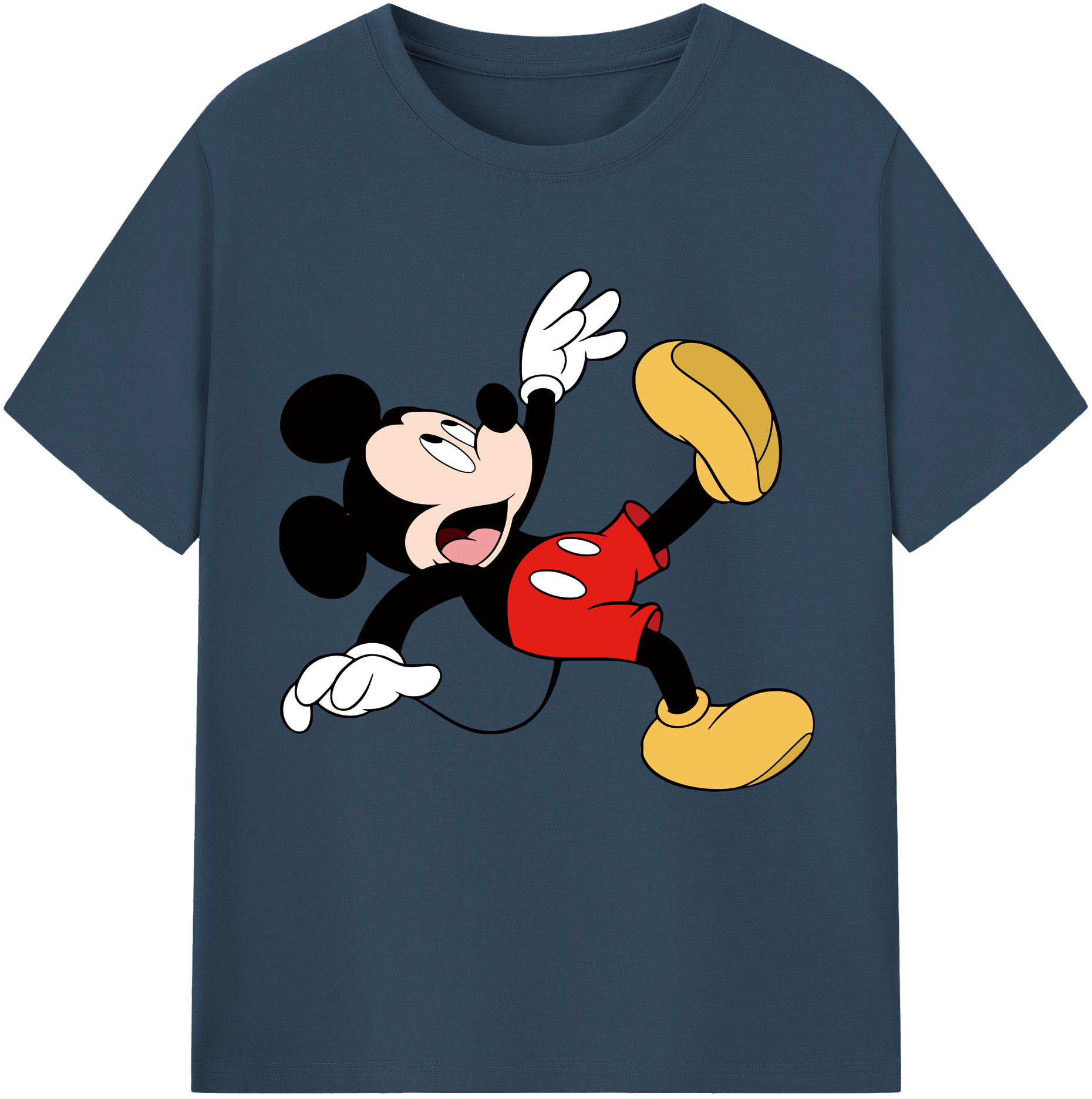 （画像用） ミッキーマウス Mickey Mouse レディースカジュアルプリントTシャツ（綿100％）
