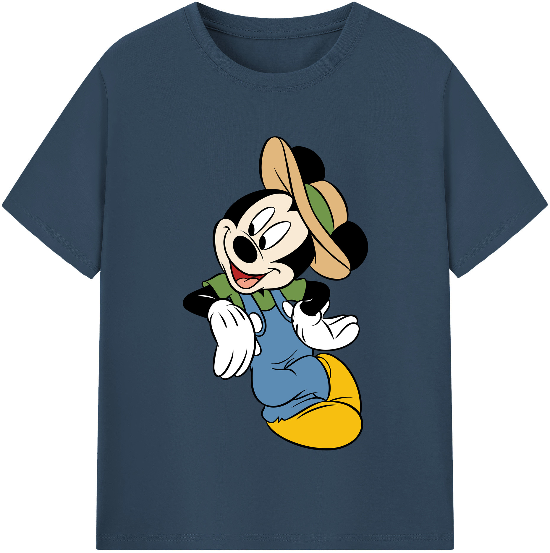 （画像用） ミッキーマウス Mickey Mouse レディースカジュアルプリントTシャツ（綿100％）
