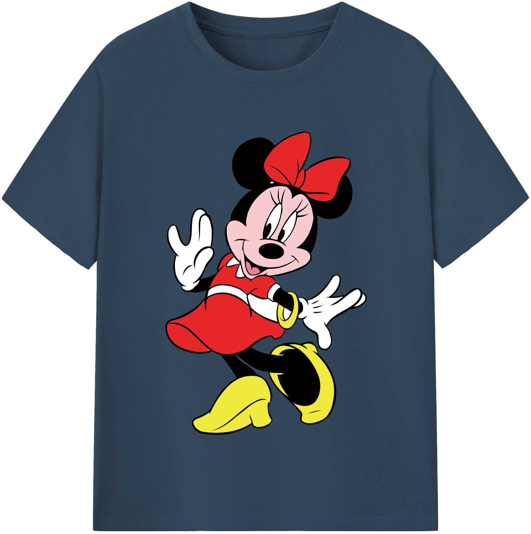 （画像用） ミッキーマウス Mickey Mouse レディースカジュアルプリントTシャツ（綿100％）