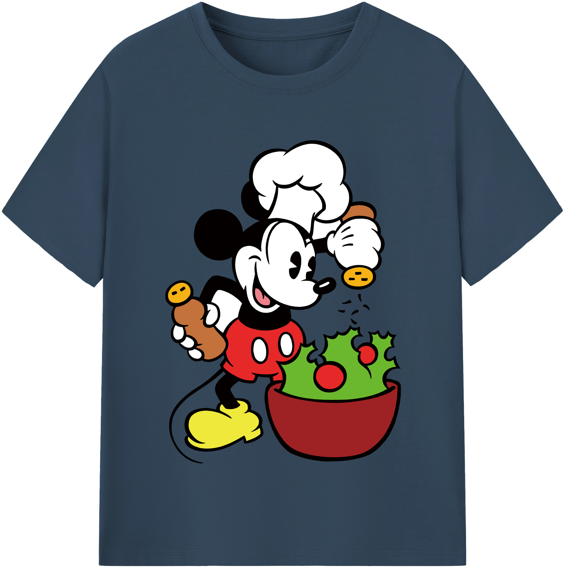 （画像用） ミッキーマウス Mickey Mouse レディースカジュアルプリントTシャツ（綿100％）