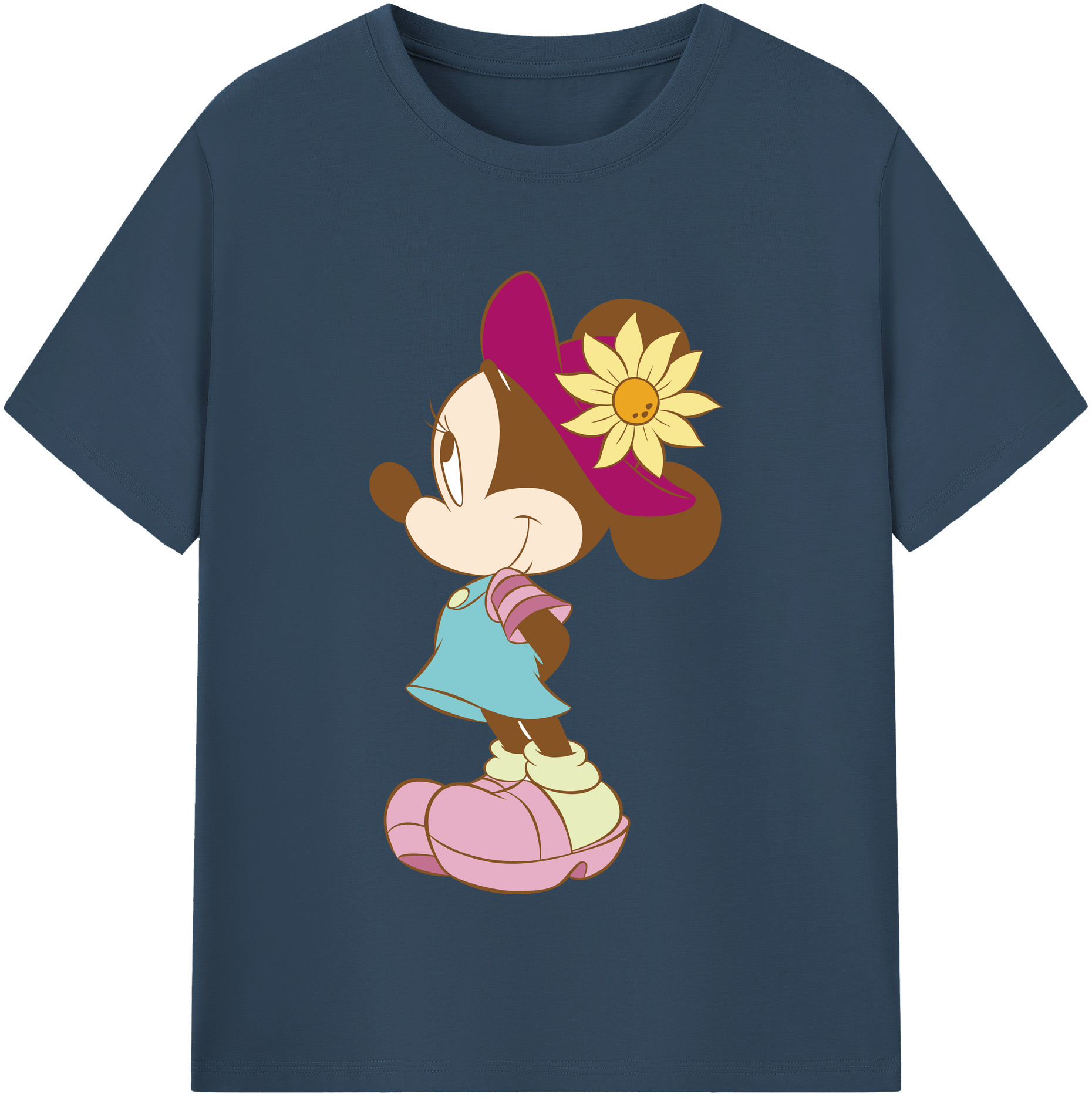 ミッキーマウス Mickey Mouse レディースカジュアルプリントTシャツ（綿100％）
