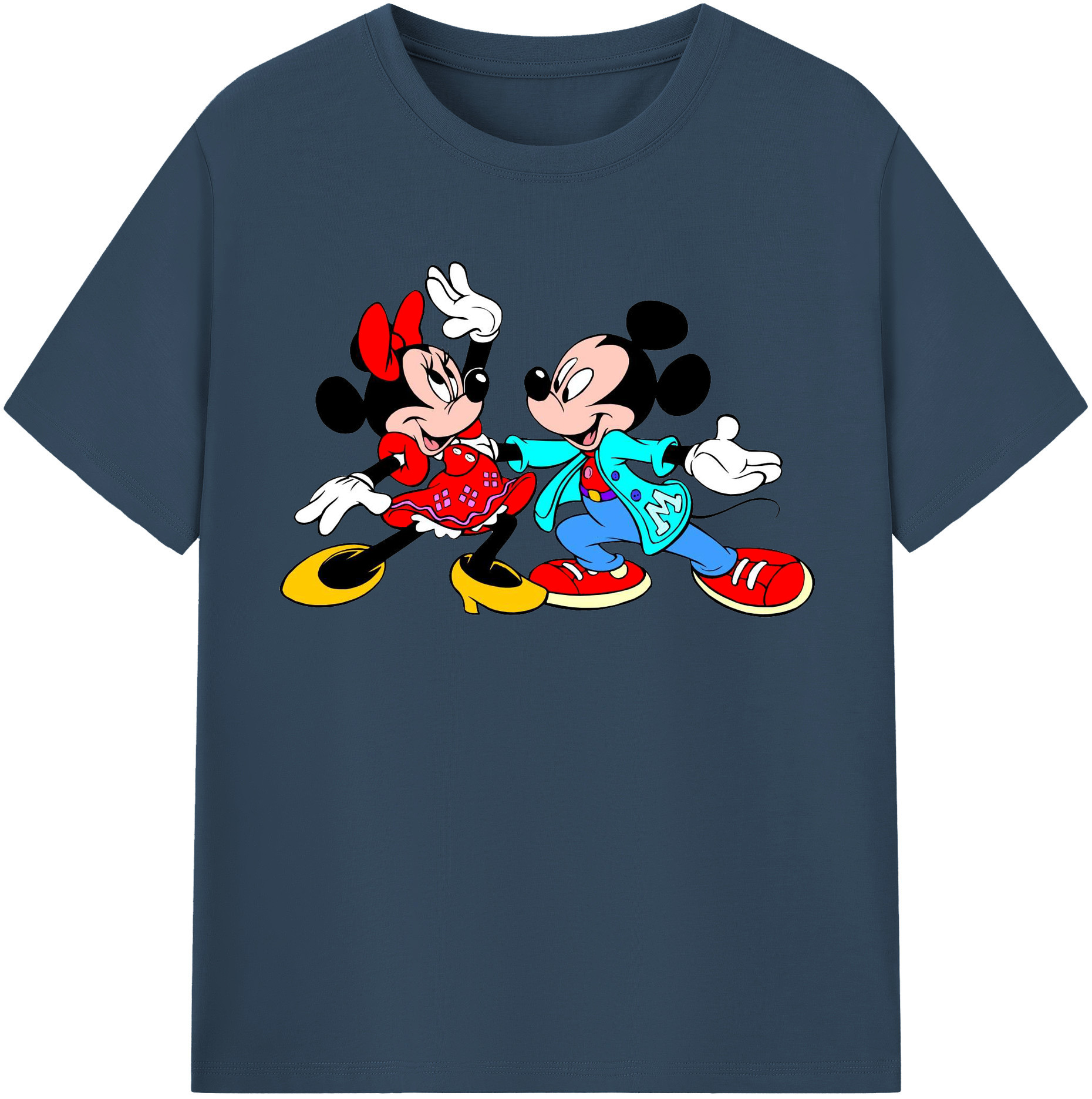 （画像用） ミッキーマウス Mickey Mouse レディースカジュアルプリントTシャツ（綿100％）