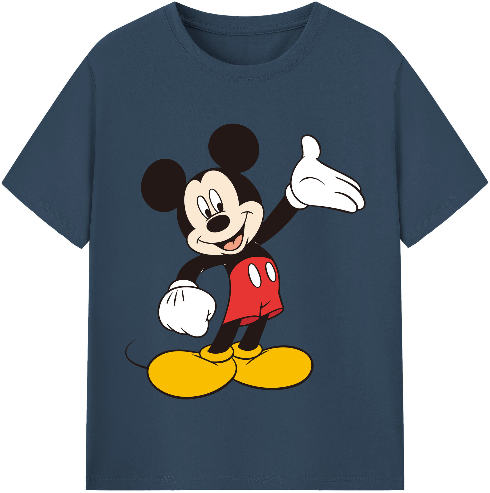 （画像用） ミッキーマウス Mickey Mouse レディースカジュアルプリントTシャツ（綿100％）