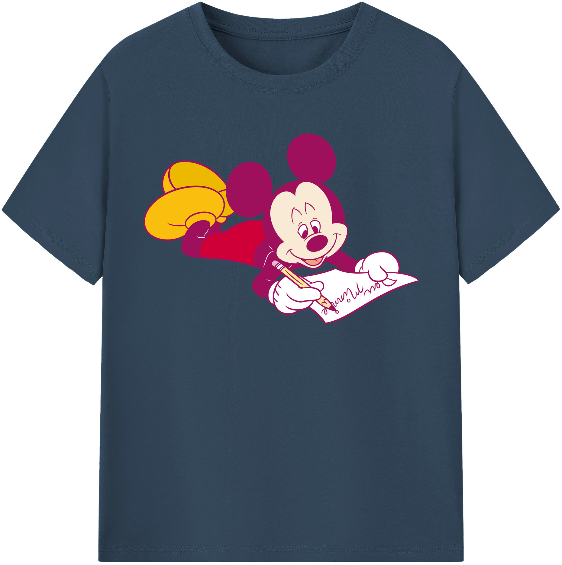 （画像用） ミッキーマウス Mickey Mouse レディースカジュアルプリントTシャツ（綿100％）