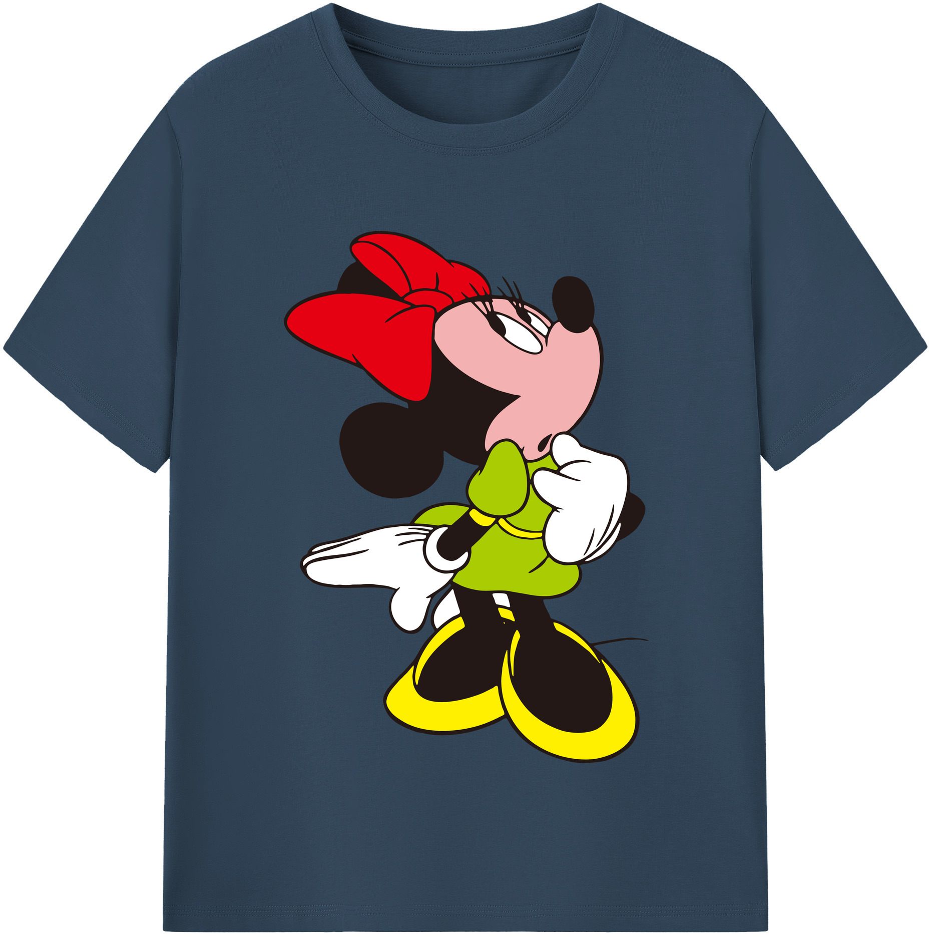（画像用） ミッキーマウス Mickey Mouse レディースカジュアルプリントTシャツ（綿100％）