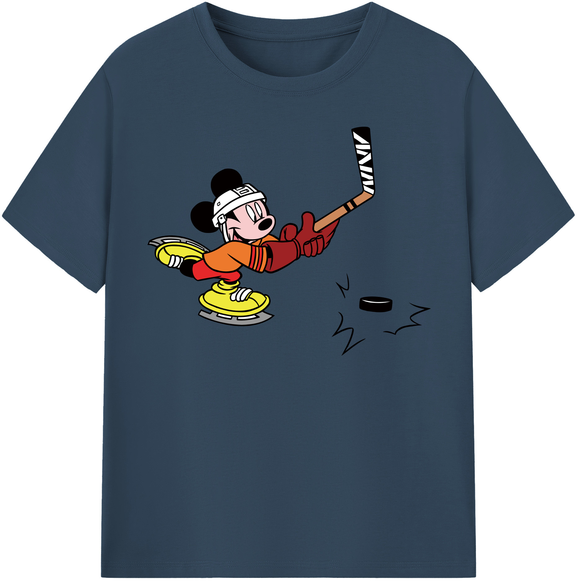 （画像用） ミッキーマウス Mickey Mouse レディースカジュアルプリントTシャツ（綿100％）