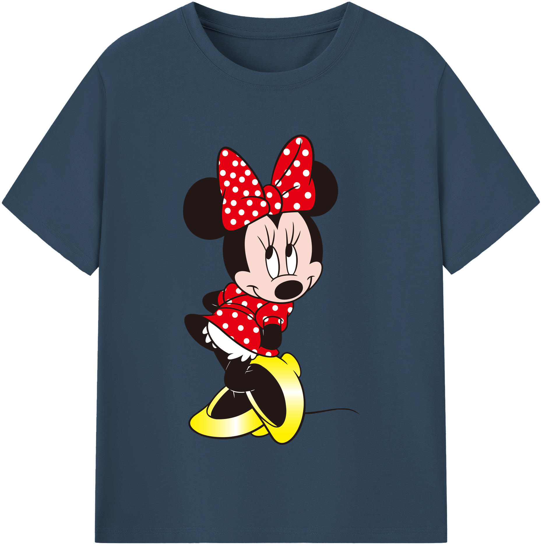 （画像用） ミッキーマウス Mickey Mouse レディースカジュアルプリントTシャツ（綿100％）