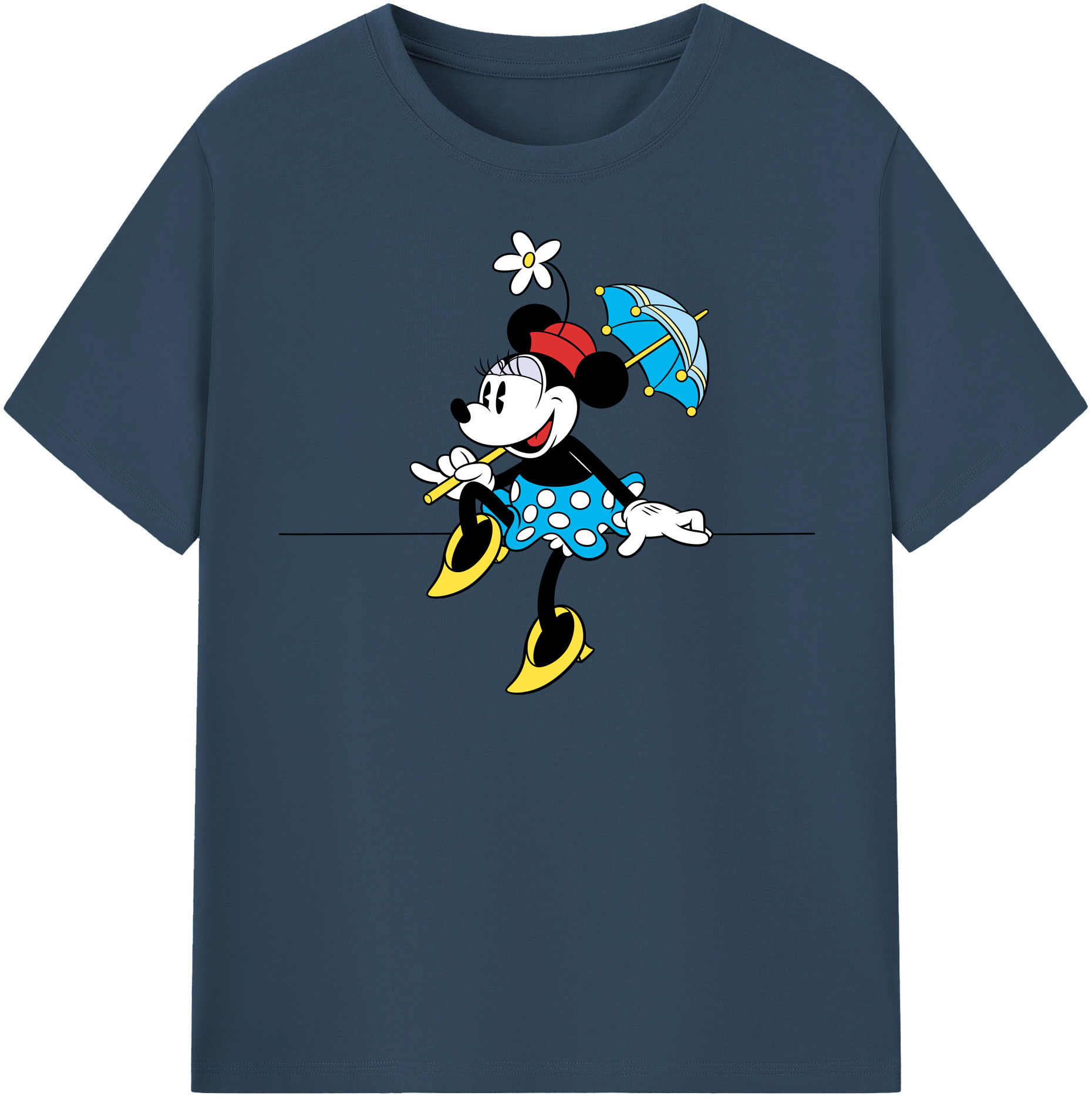 （画像用） ミッキーマウス Mickey Mouse レディースカジュアルプリントTシャツ（綿100％）