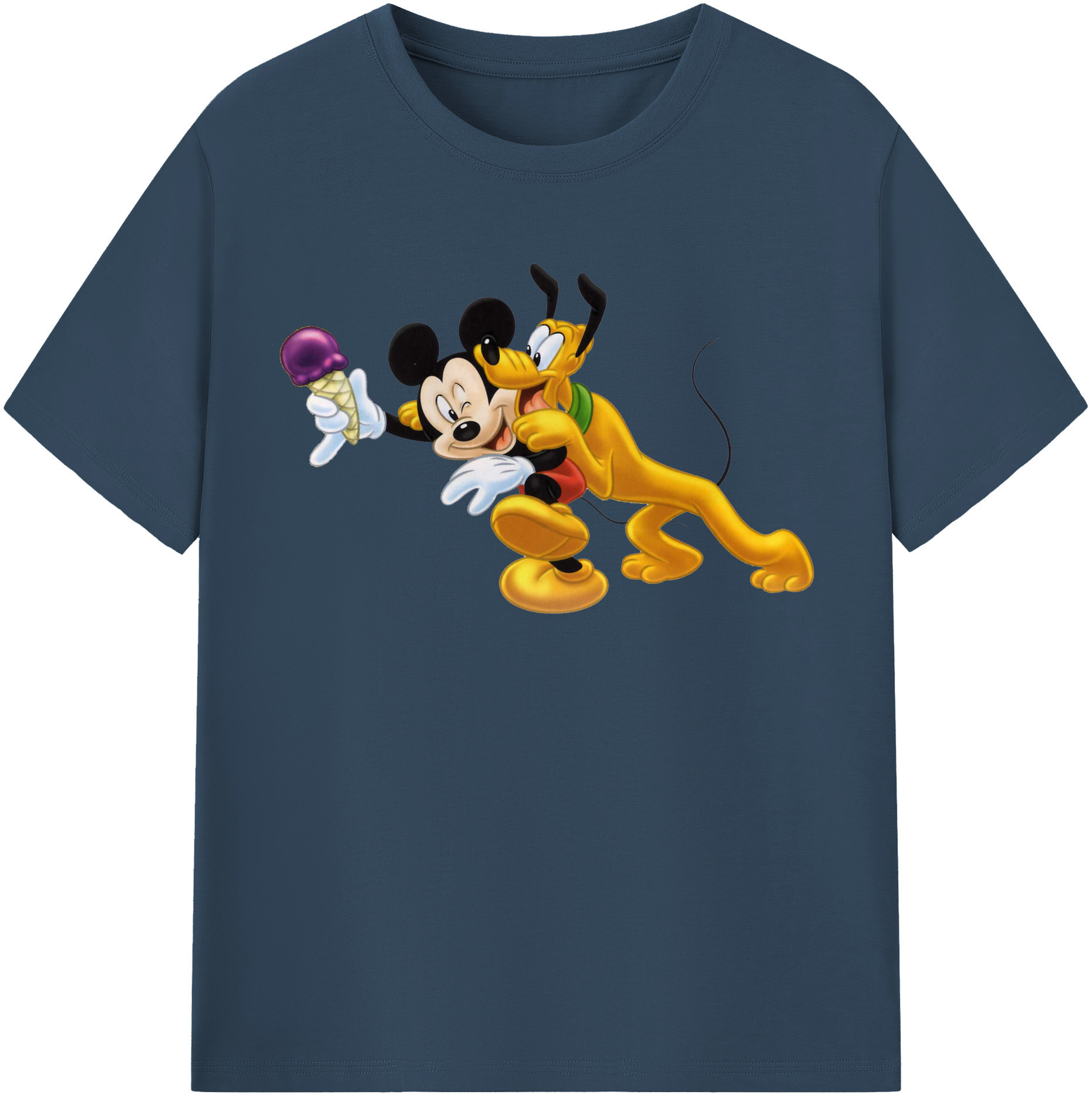 （画像用） ミッキーマウス Mickey Mouse レディースカジュアルプリントTシャツ（綿100％）