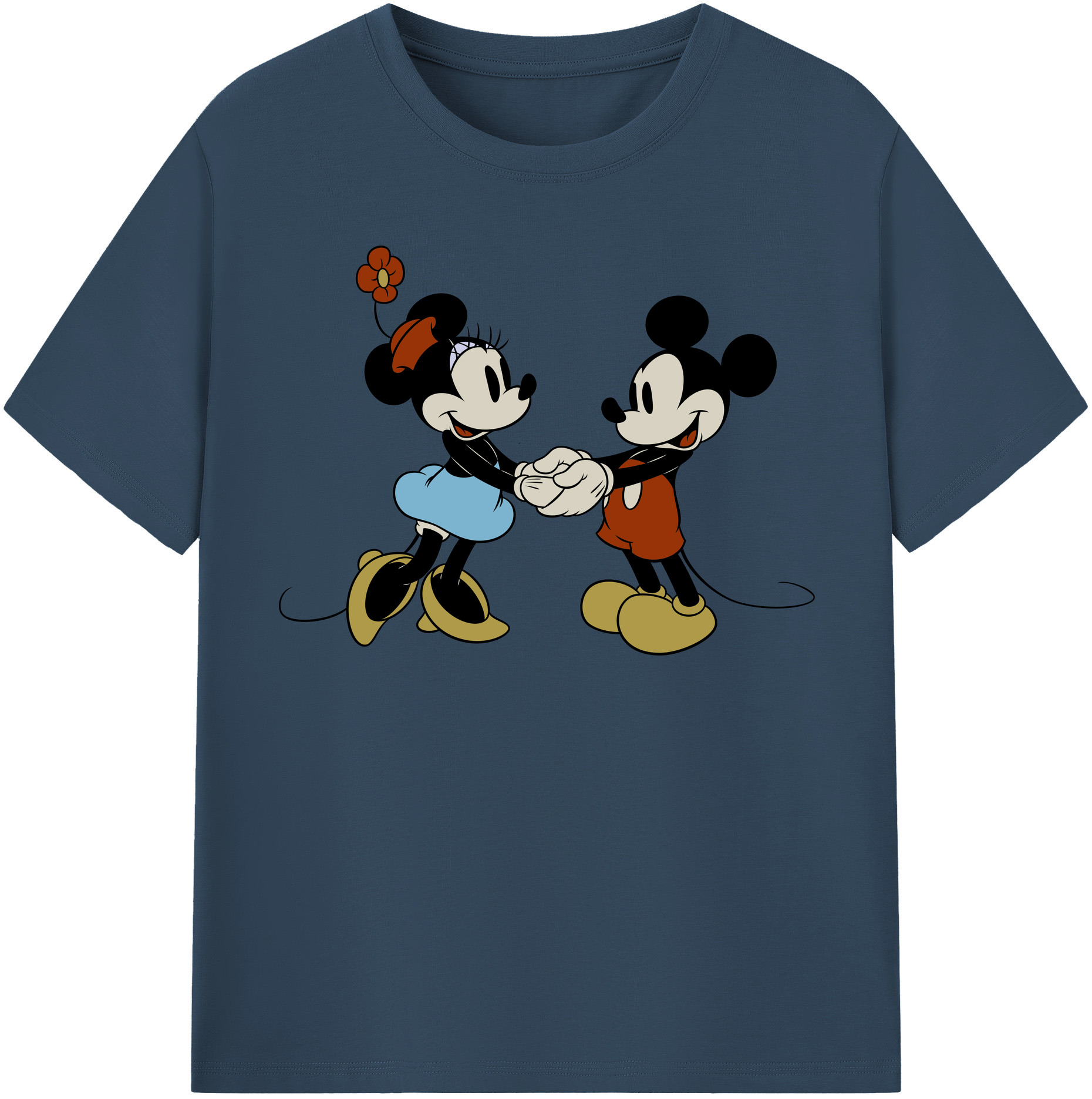 （画像用） ミッキーマウス Mickey Mouse レディースカジュアルプリントTシャツ（綿100％）