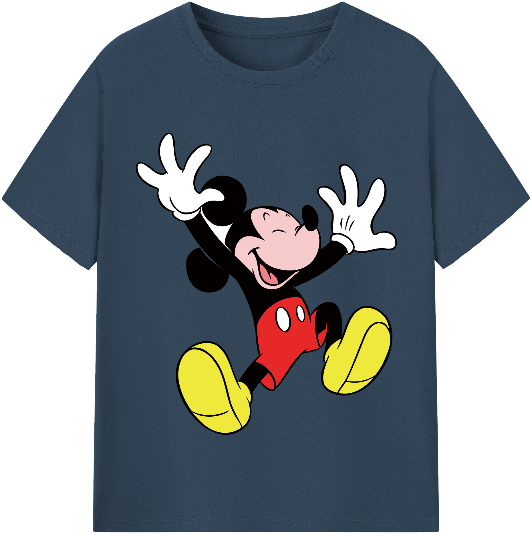 （画像用） ミッキーマウス Mickey Mouse レディースカジュアルプリントTシャツ（綿100％）