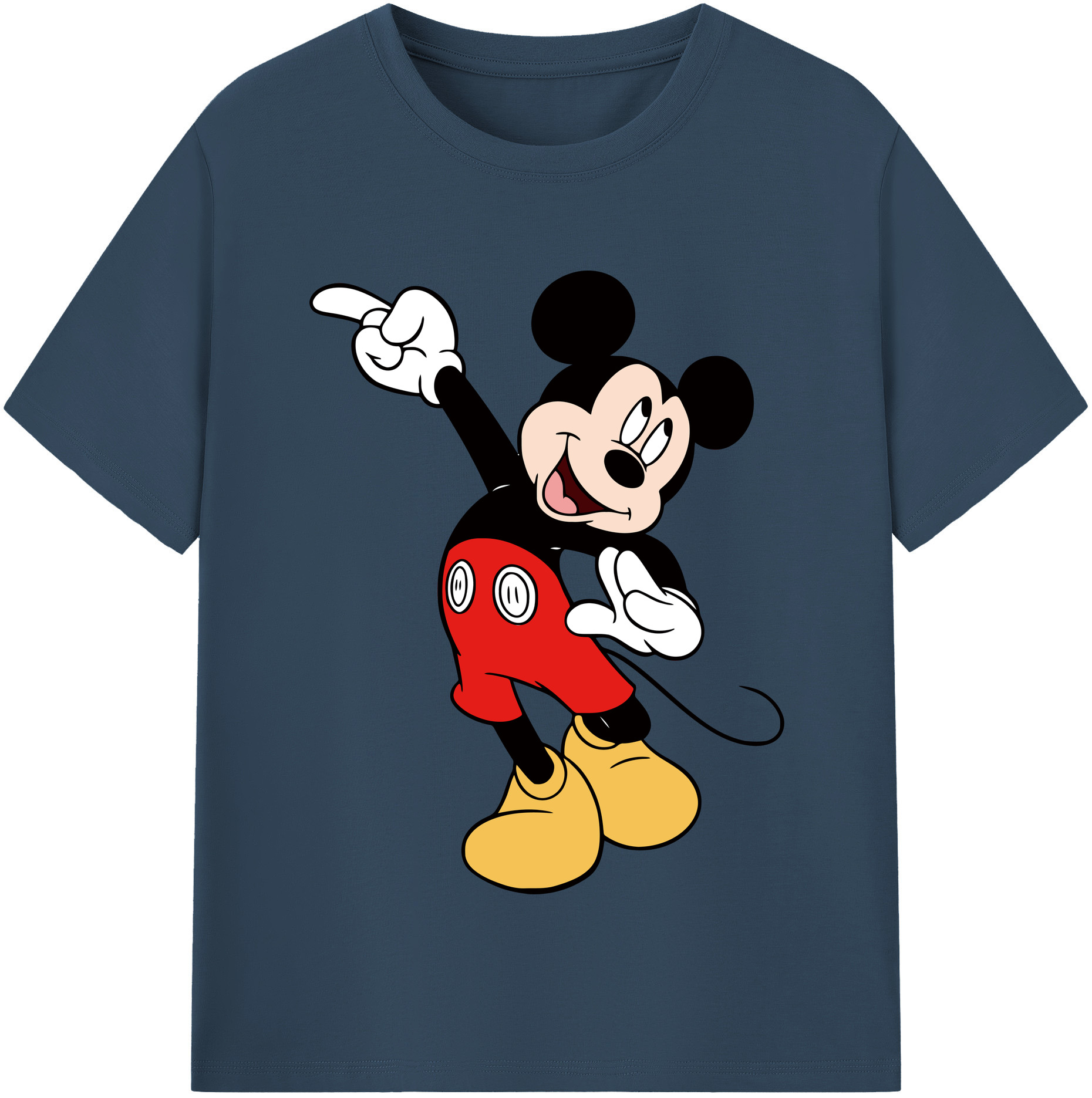 （画像用） ミッキーマウス Mickey Mouse レディースカジュアルプリントTシャツ（綿100％）