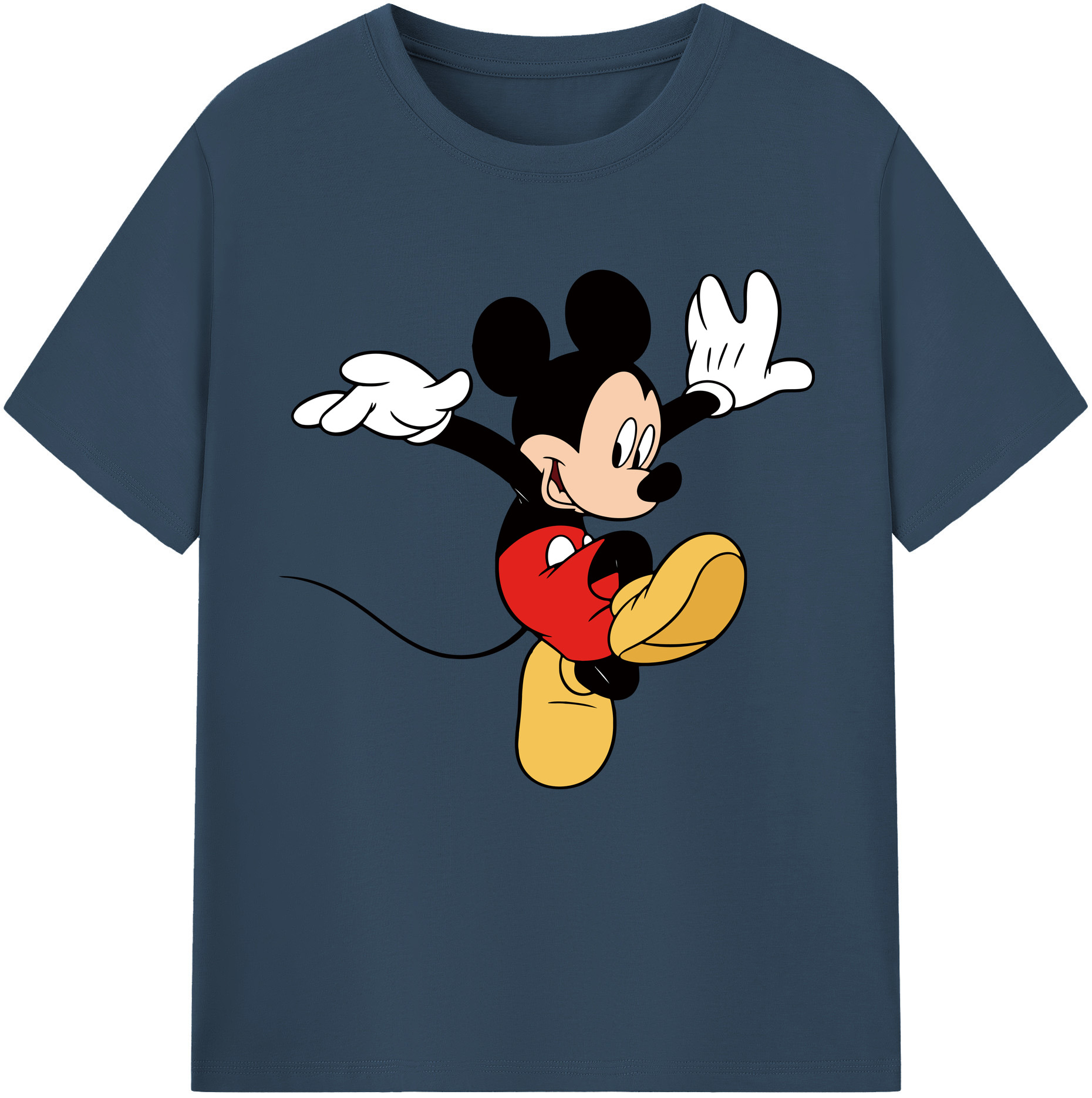 （画像用） ミッキーマウス Mickey Mouse レディースカジュアルプリントTシャツ（綿100％）