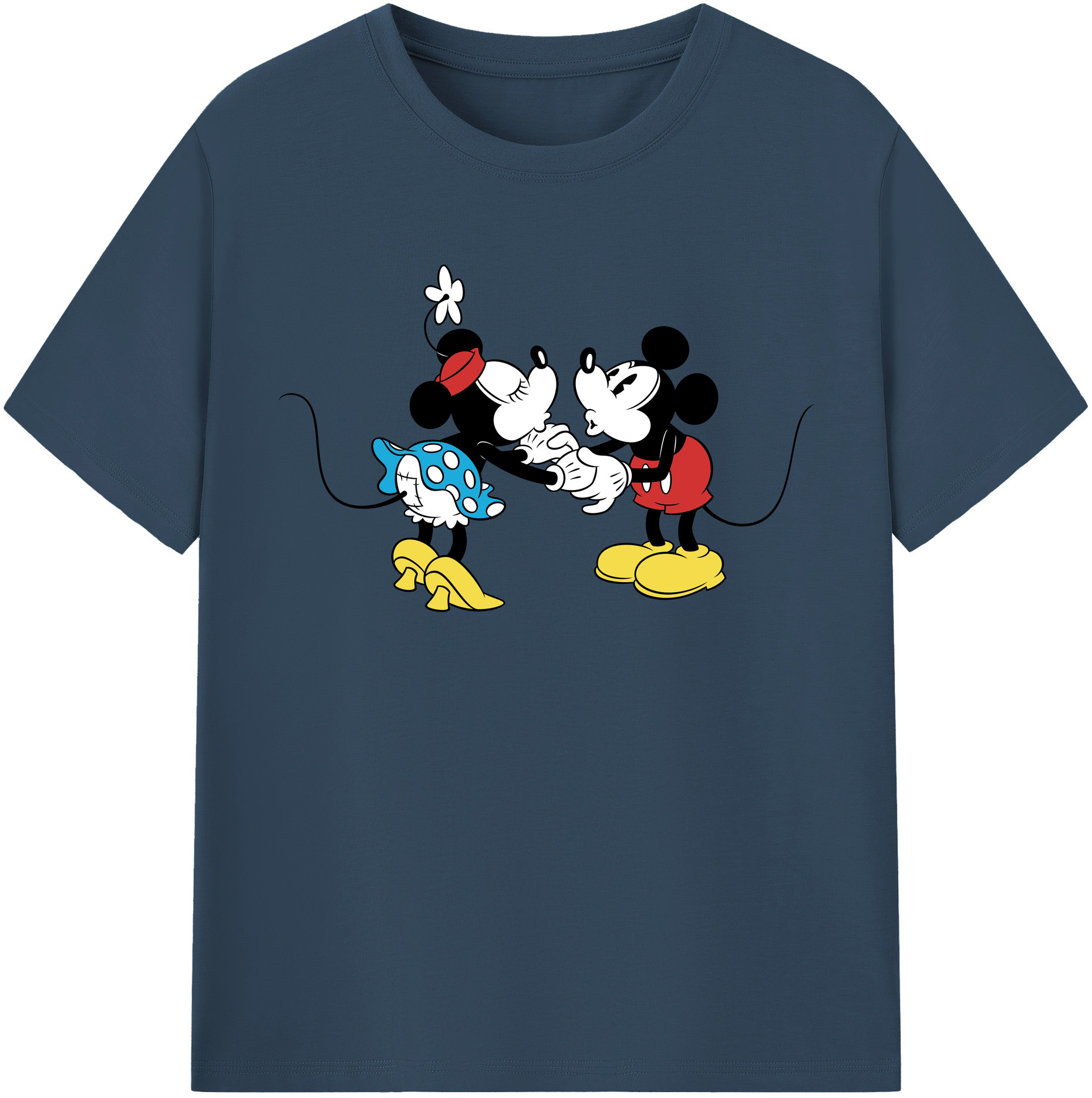 （画像用） ミッキーマウス Mickey Mouse レディースカジュアルプリントTシャツ（綿100％）