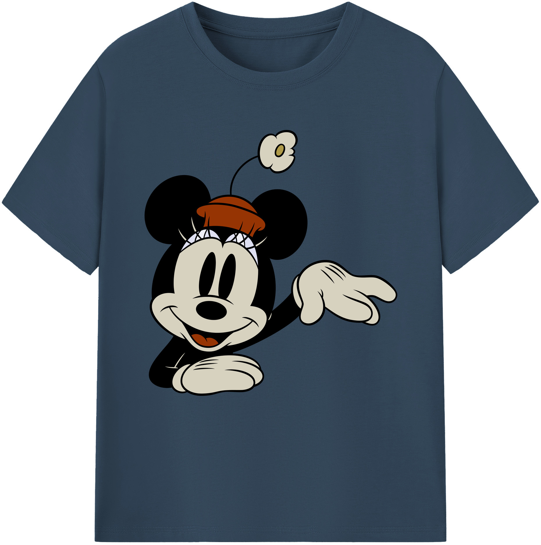 （画像用） ミッキーマウス Mickey Mouse レディースカジュアルプリントTシャツ（綿100％）