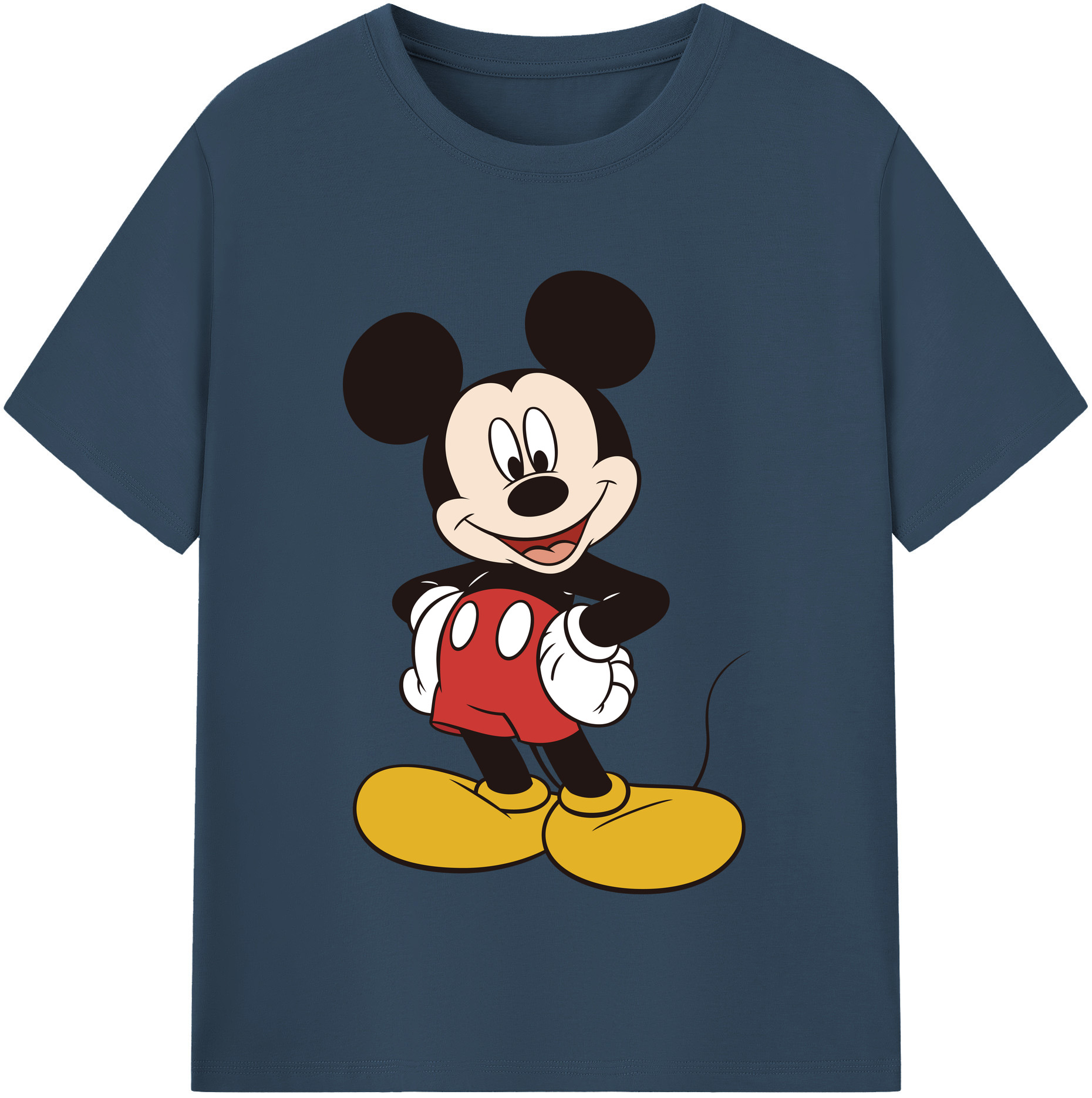 （画像用） ミッキーマウス Mickey Mouse レディースカジュアルプリントTシャツ（綿100％）