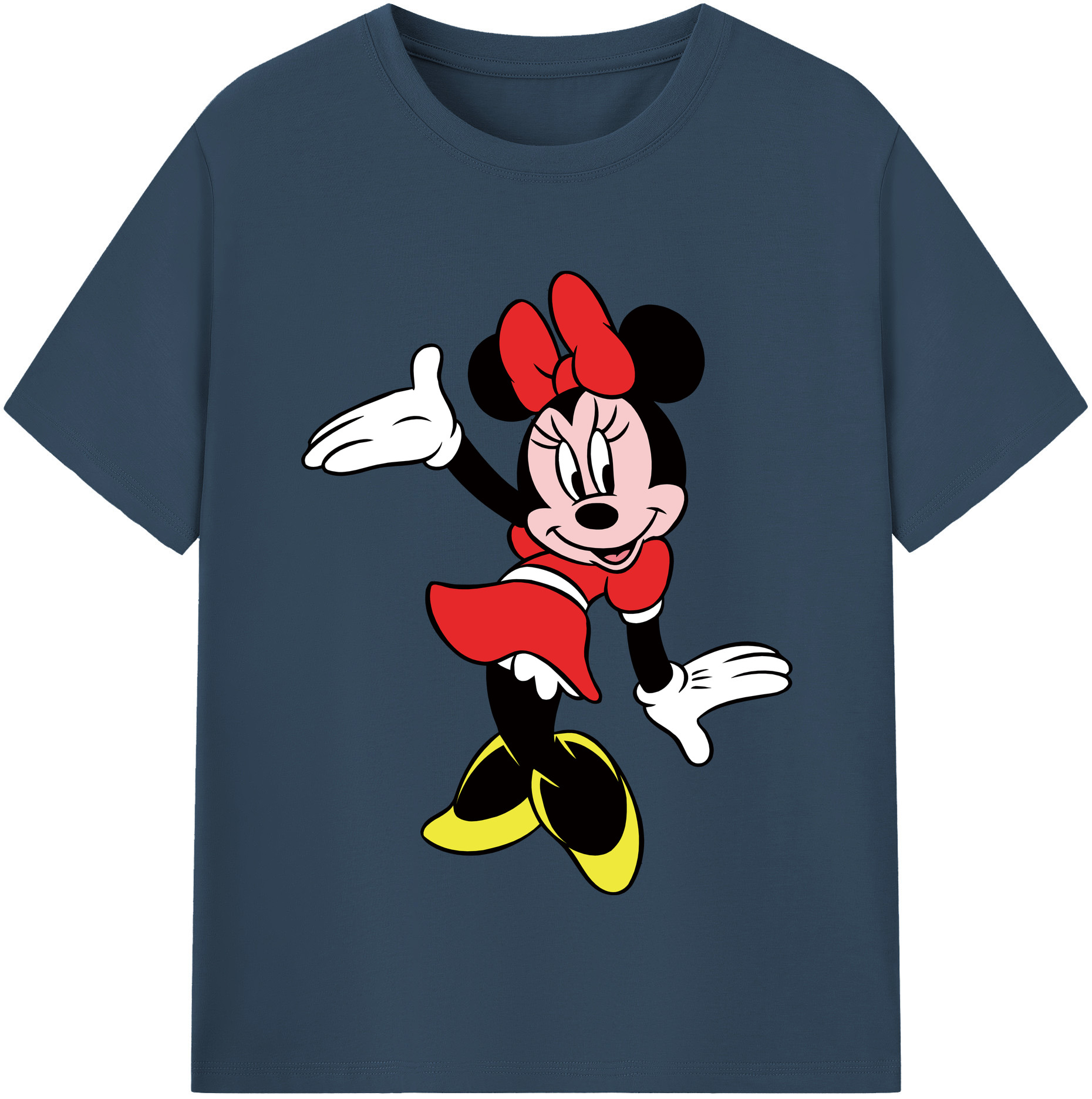 （画像用） ミッキーマウス Mickey Mouse レディースカジュアルプリントTシャツ（綿100％）