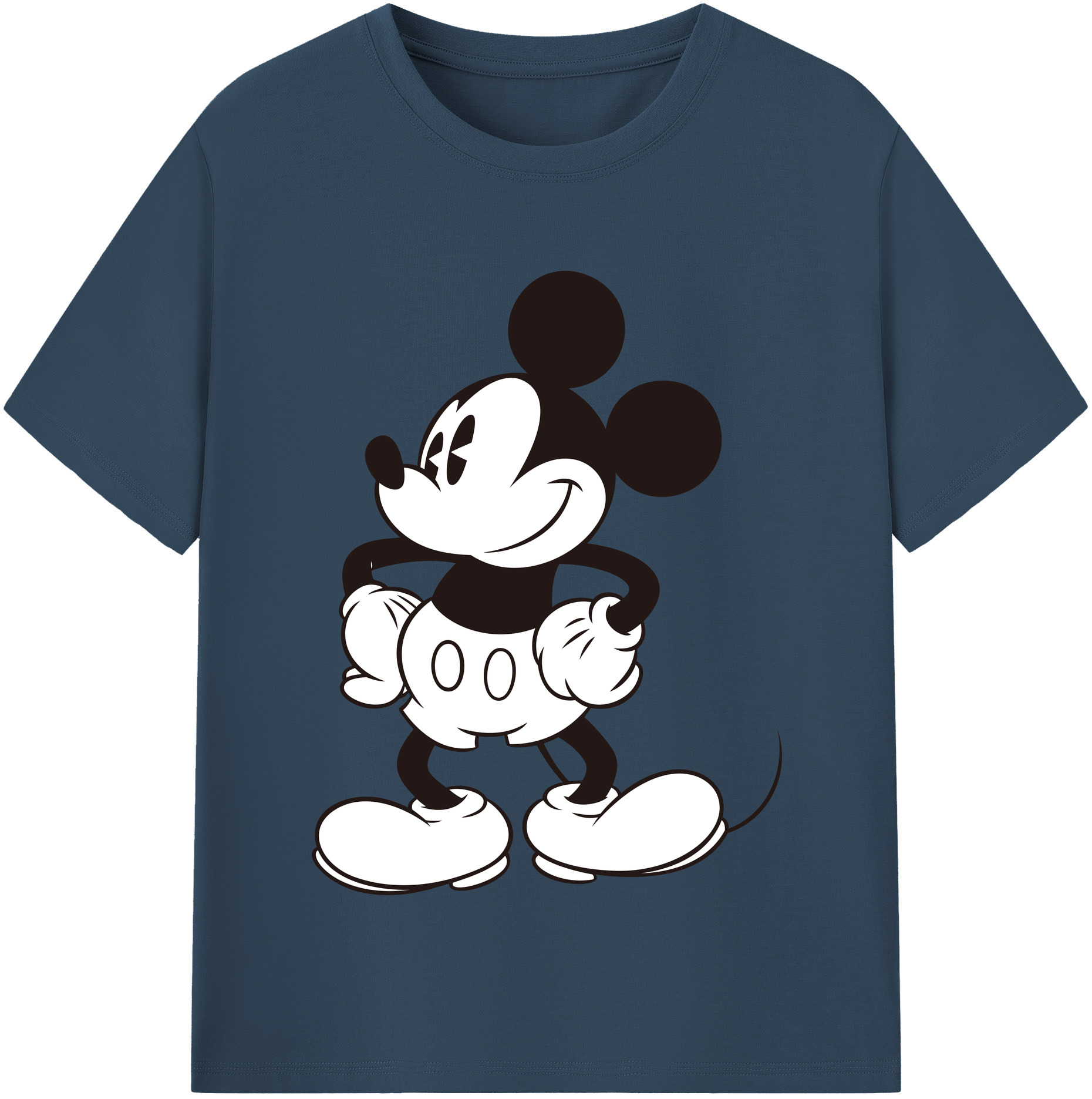 （画像用） ミッキーマウス Mickey Mouse レディースカジュアルプリントTシャツ（綿100％）