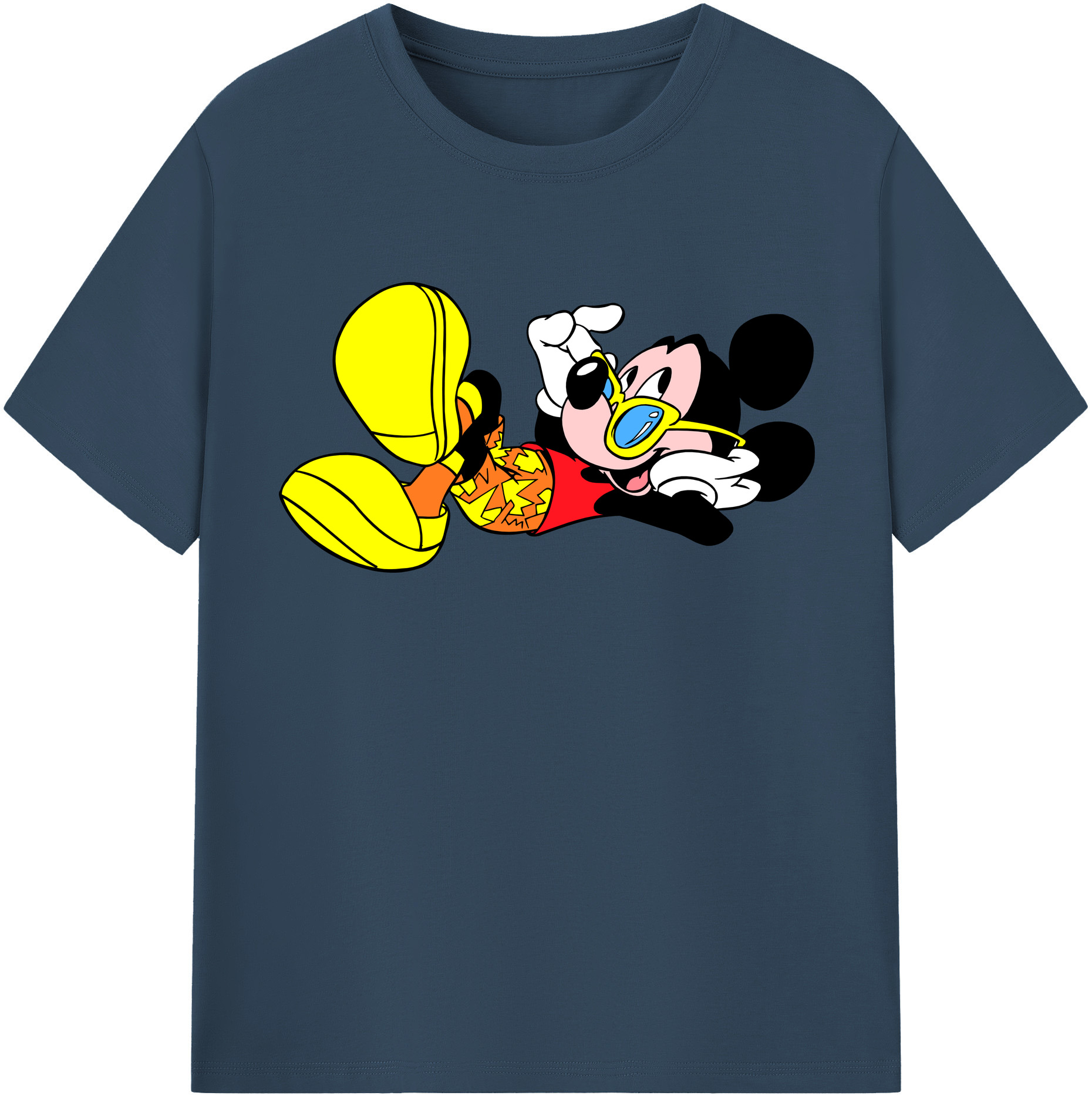 （画像用） ミッキーマウス Mickey Mouse レディースカジュアルプリントTシャツ（綿100％）