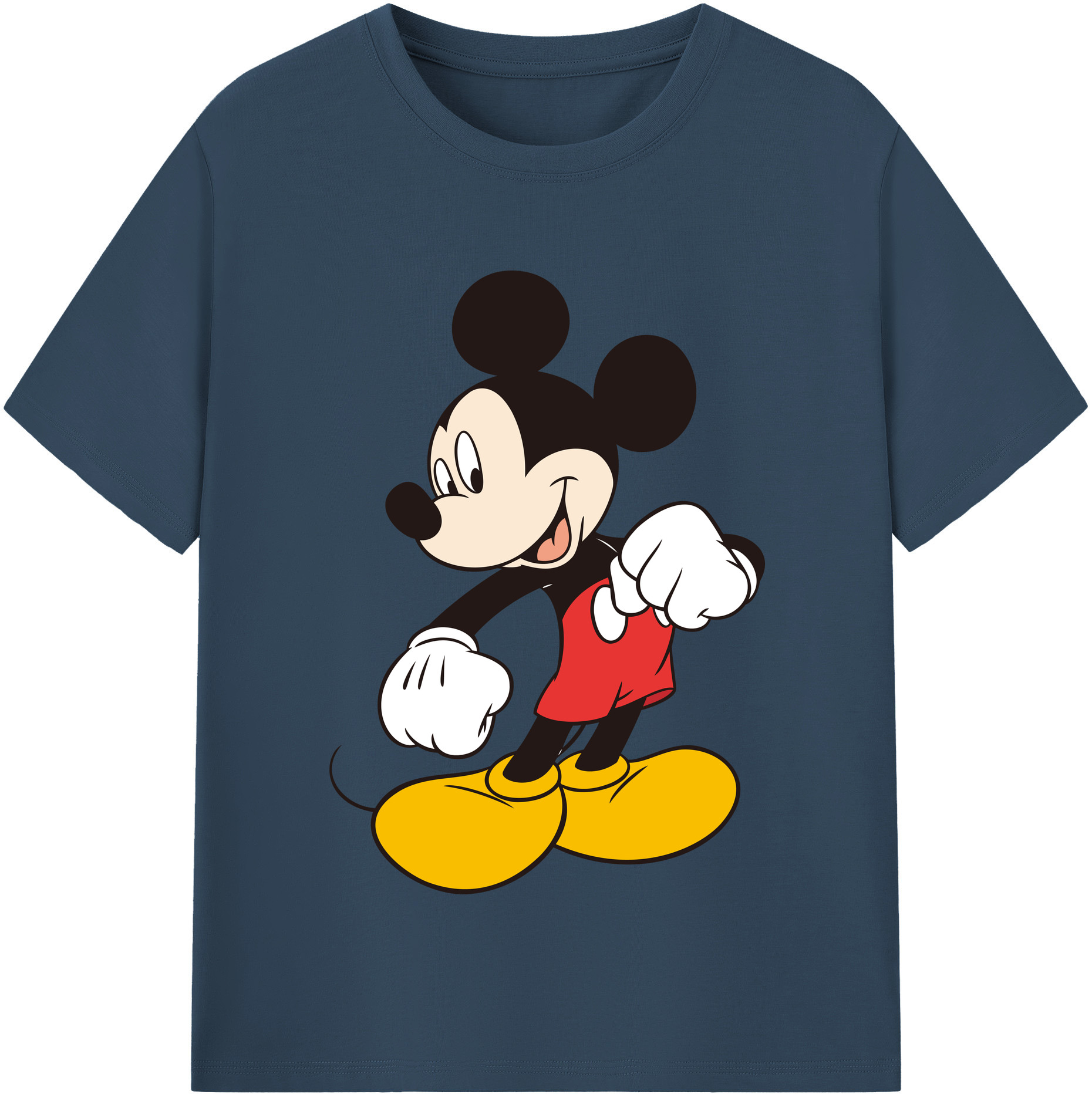 （画像用） ミッキーマウス Mickey Mouse レディースカジュアルプリントTシャツ（綿100％）