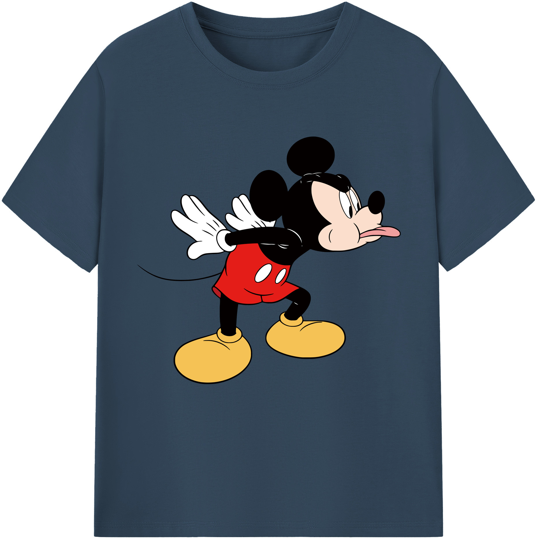 （画像用） ミッキーマウス Mickey Mouse レディースカジュアルプリントTシャツ（綿100％）