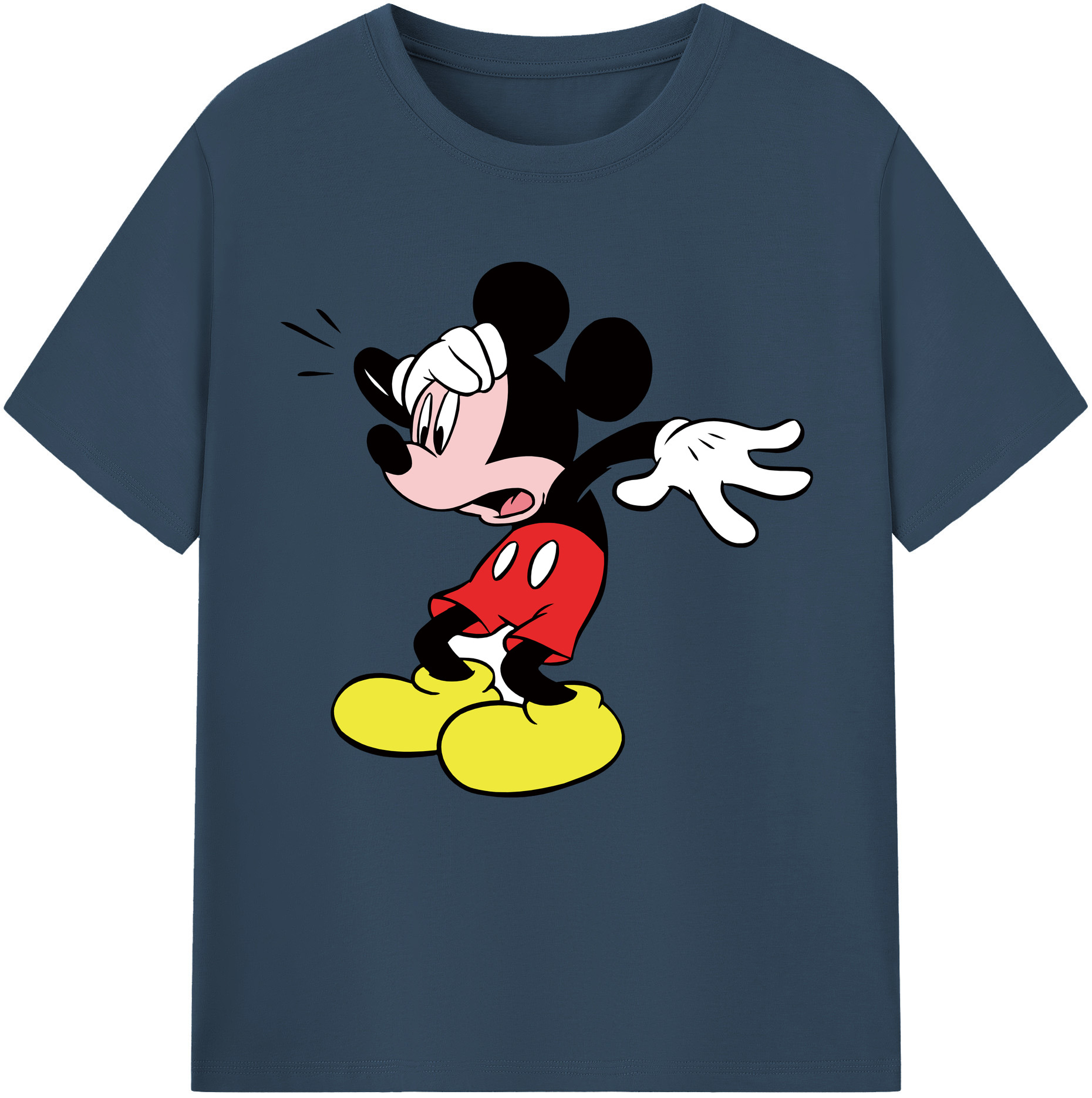 （画像用） ミッキーマウス Mickey Mouse レディースカジュアルプリントTシャツ（綿100％）