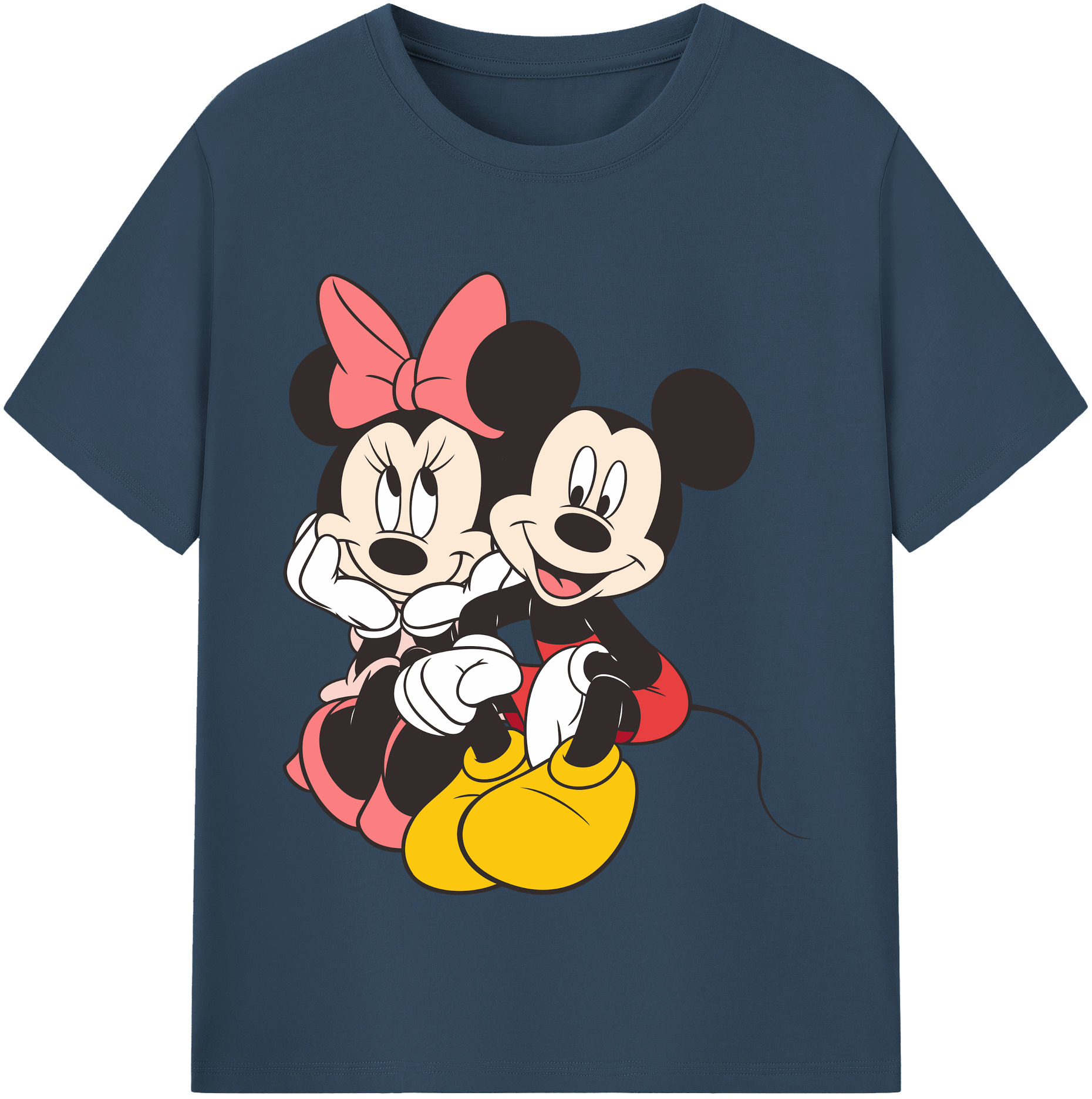 （画像用） ミッキーマウス Mickey Mouse レディースカジュアルプリントTシャツ（綿100％）