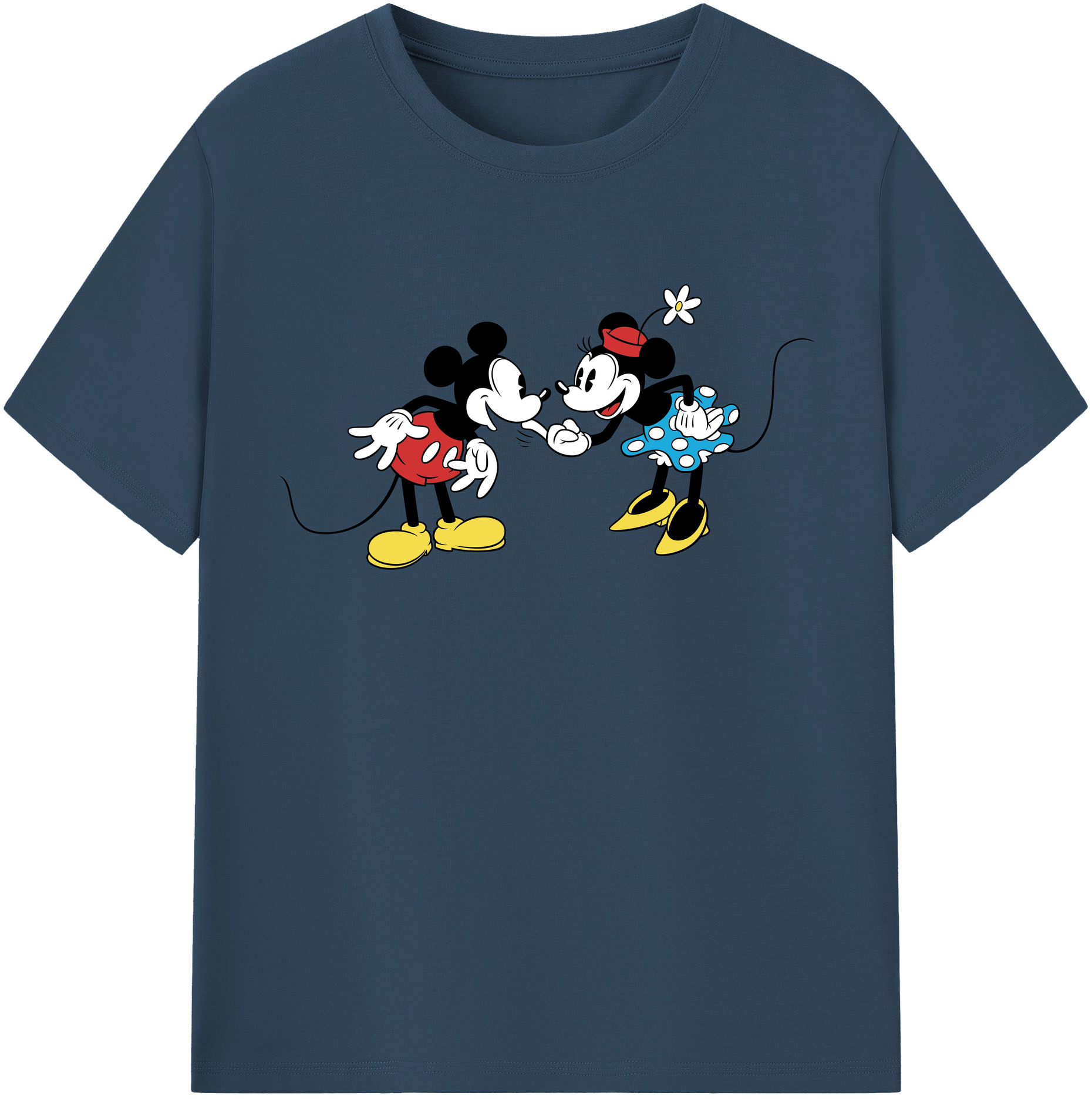 （画像用） ミッキーマウス Mickey Mouse レディースカジュアルプリントTシャツ（綿100％）