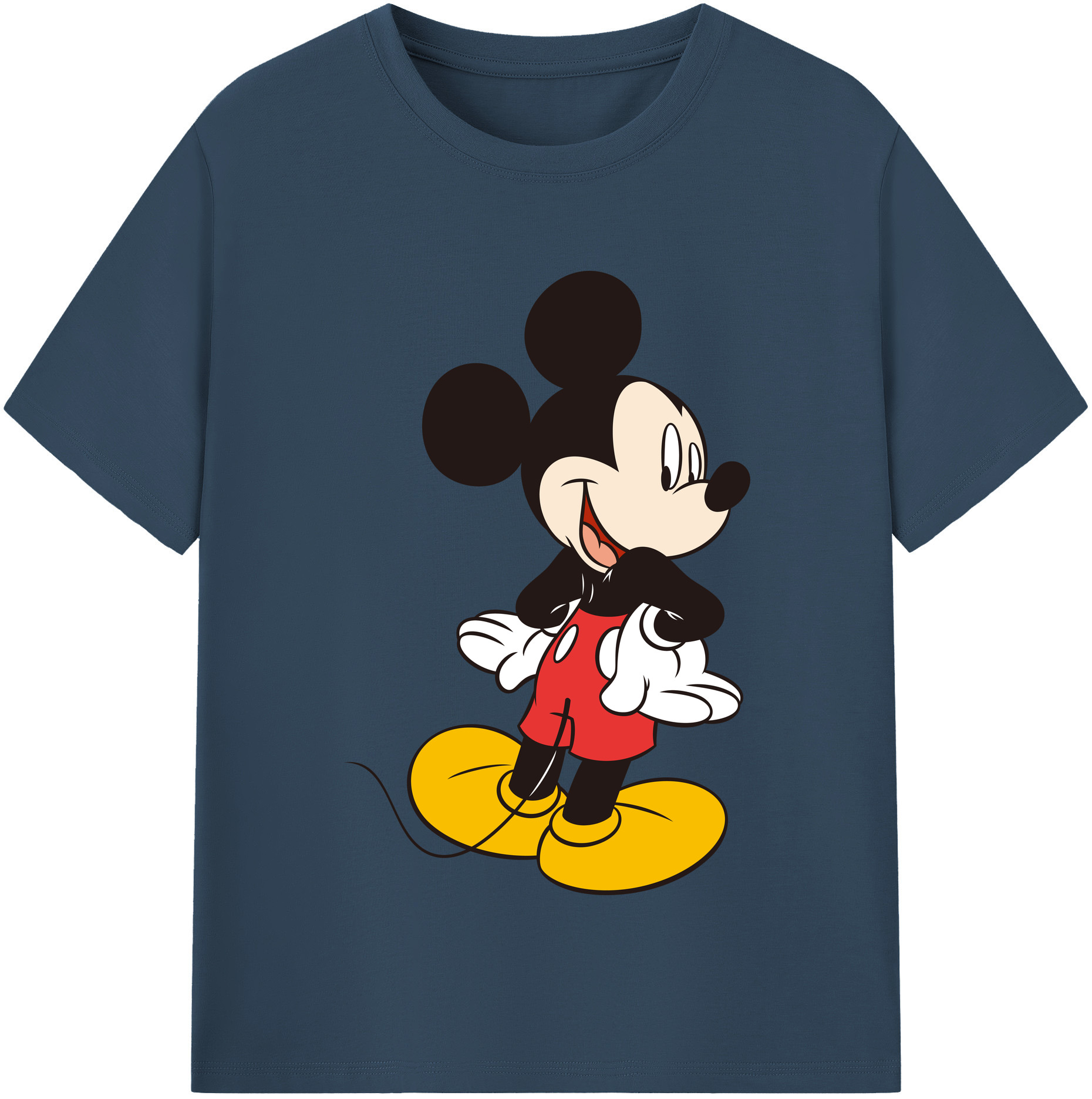 （画像用） ミッキーマウス Mickey Mouse レディースカジュアルプリントTシャツ（綿100％）