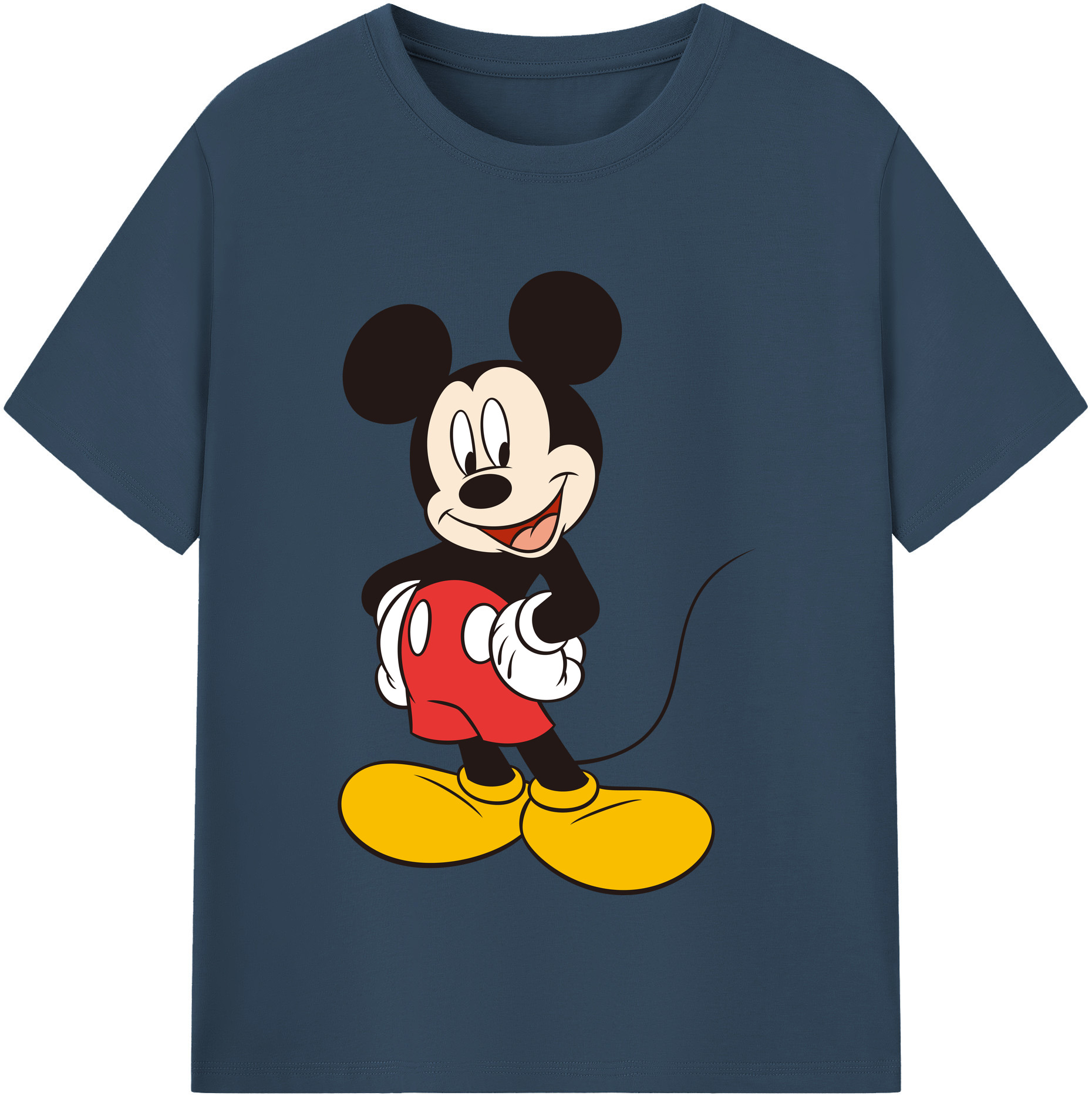 （画像用） ミッキーマウス Mickey Mouse レディースカジュアルプリントTシャツ（綿100％）