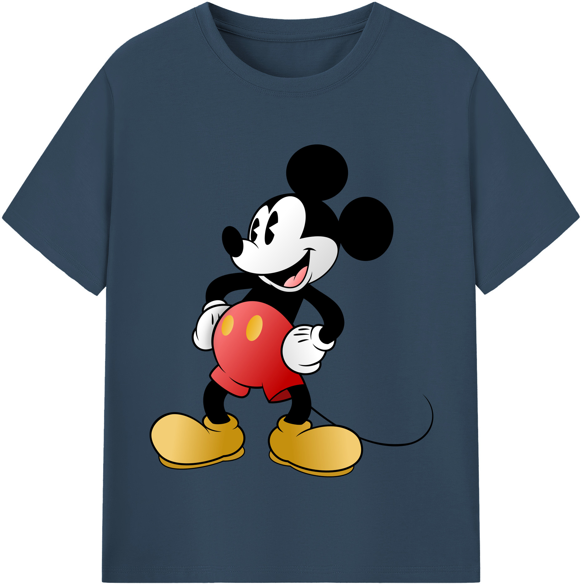 （画像用） ミッキーマウス Mickey Mouse レディースカジュアルプリントTシャツ（綿100％）